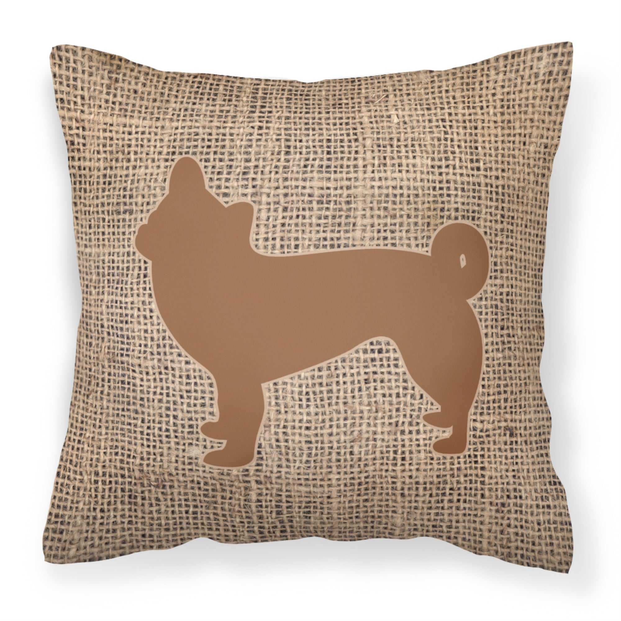 Chihuahua Burlap And Brown Bb1068 Fabric Decorative Pillow