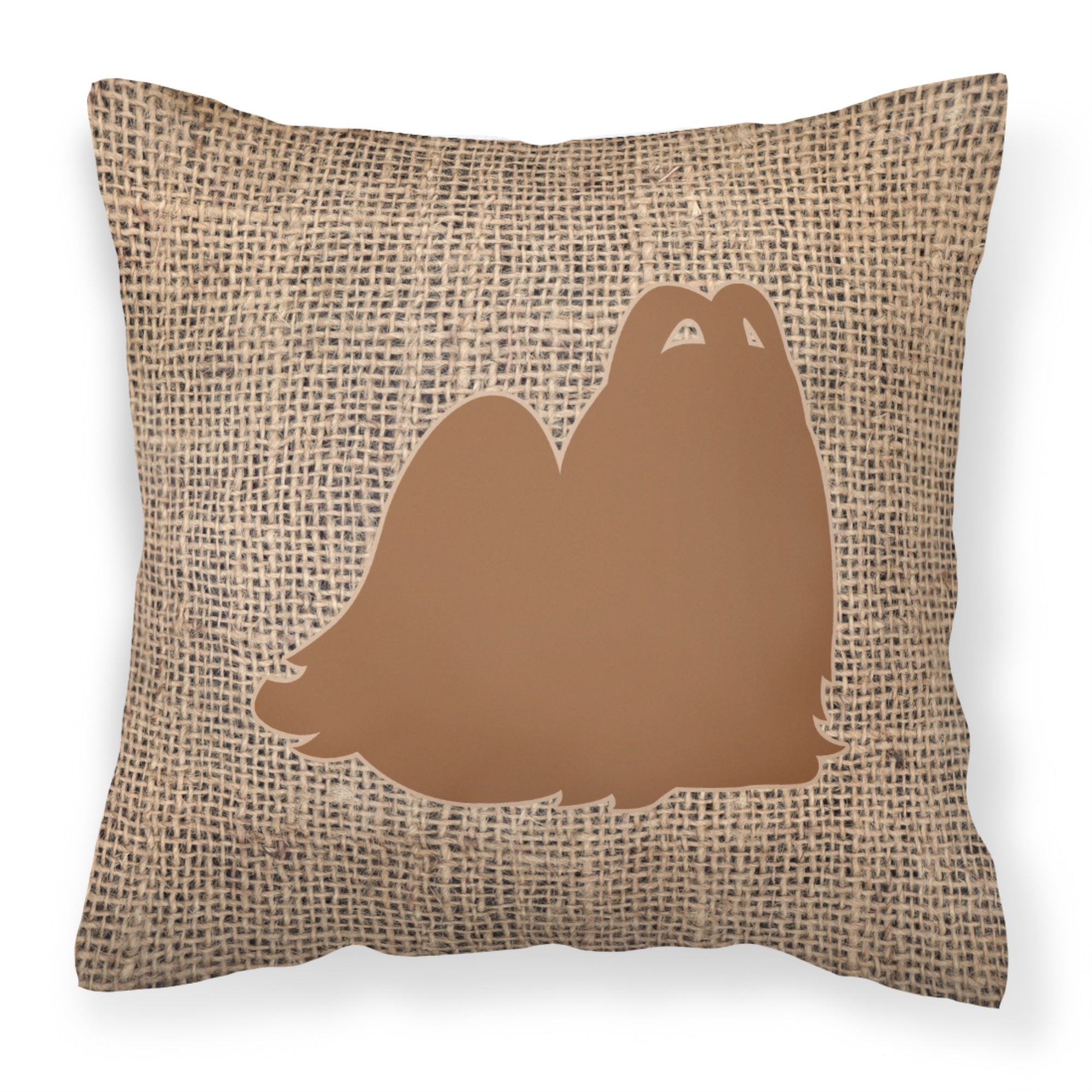 Maltese Burlap And Brown Bb1079 Fabric Decorative Pillow
