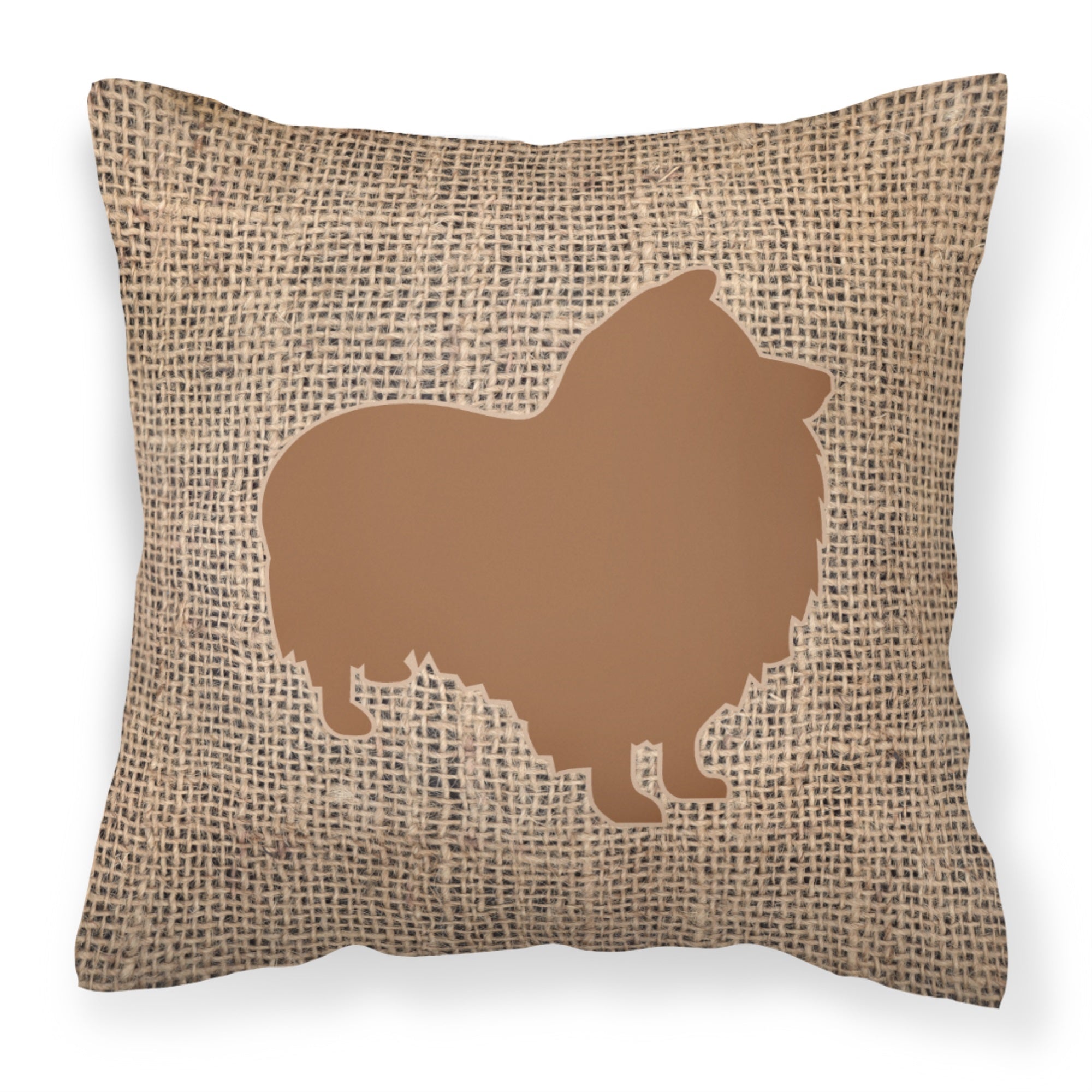 Sheltie Burlap And Brown Bb1080 Fabric Decorative Pillow