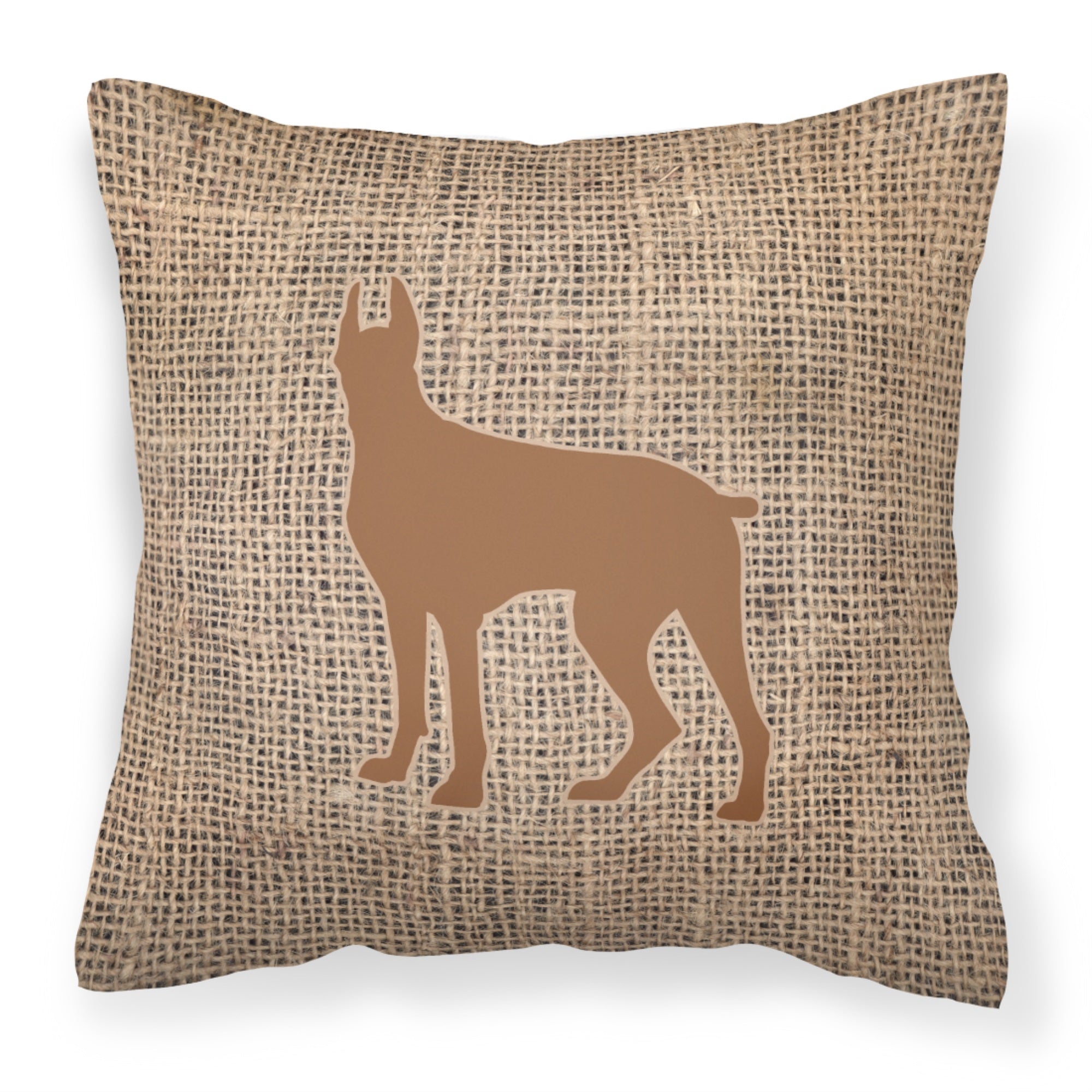 Great Dane Burlap And Brown Bb1081 Fabric Decorative Pillow