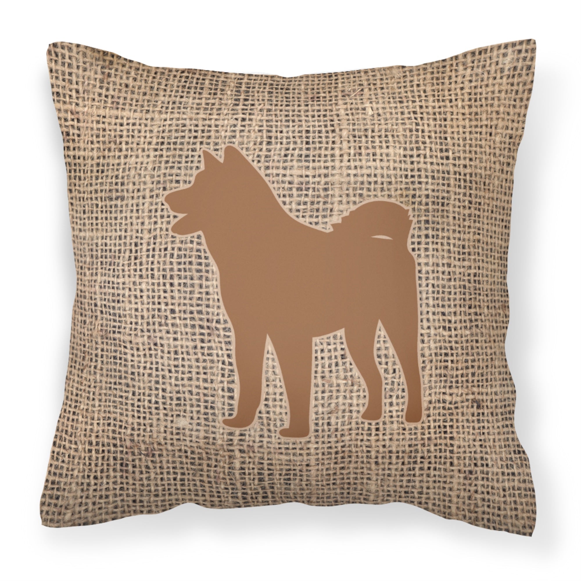 Akita Burlap And Brown Bb1082 Fabric Decorative Pillow