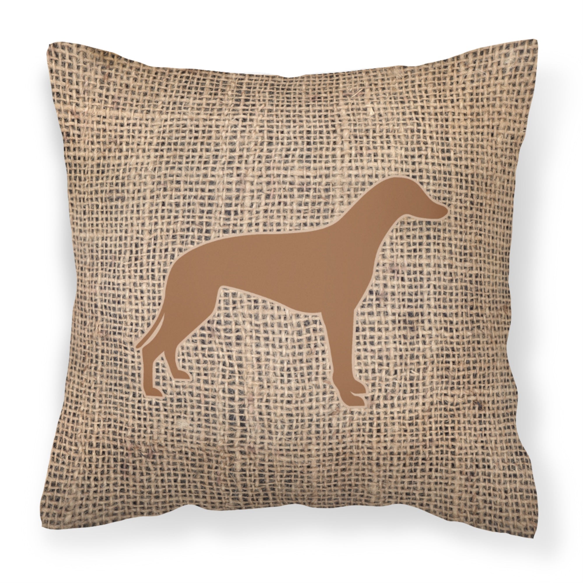 Greyhound Burlap And Brown Bb1086 Fabric Decorative Pillow