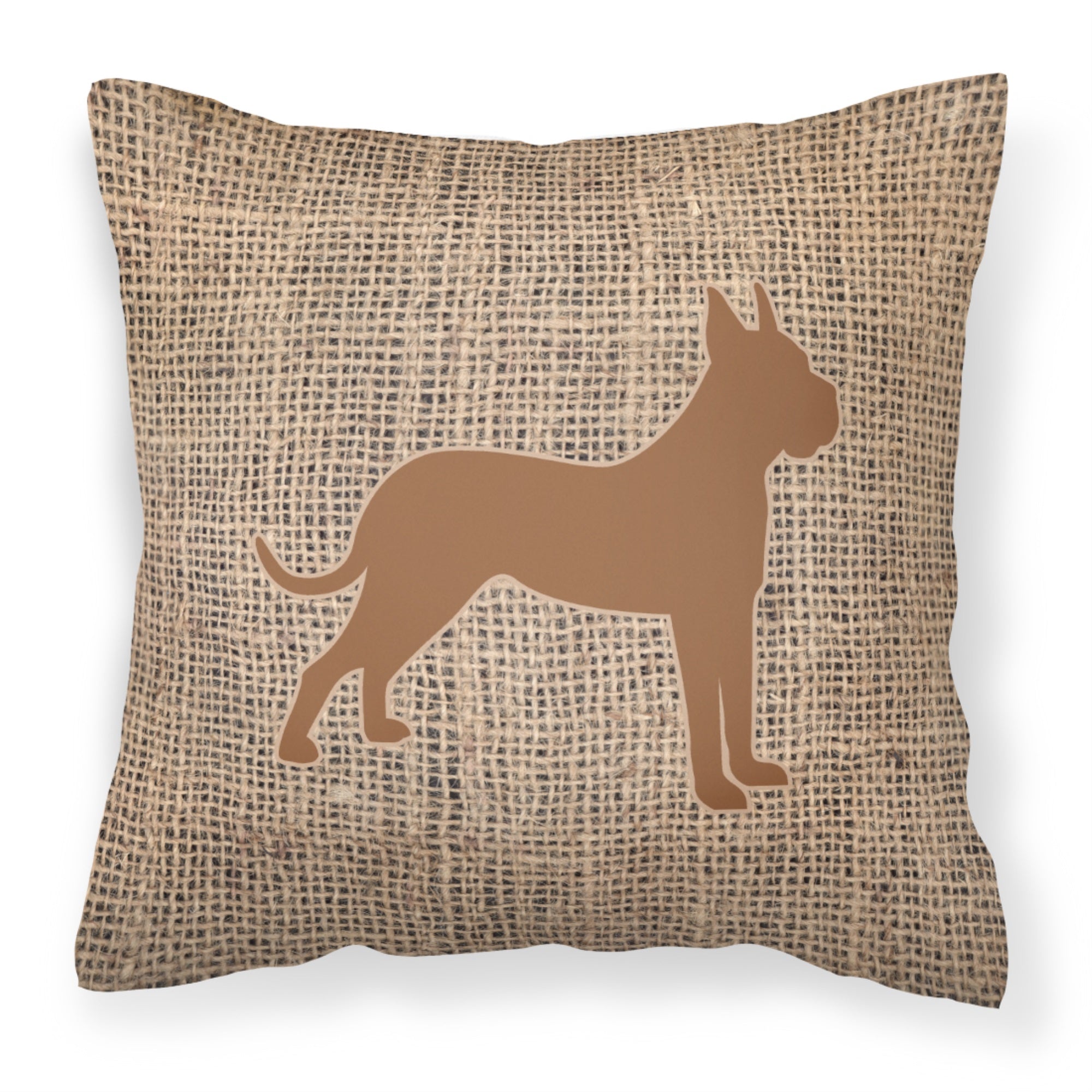 Boxer Burlap And Brown Bb1109 Fabric Decorative Pillow