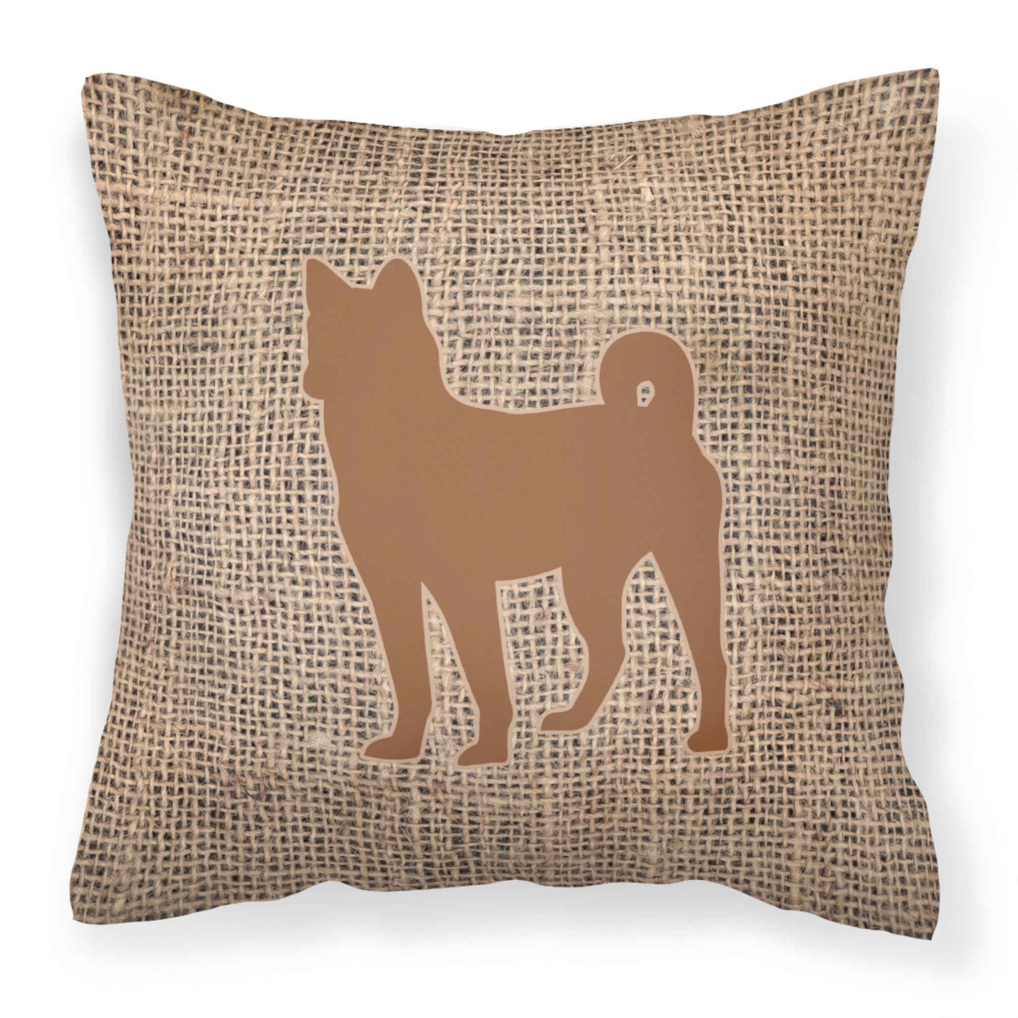 Basenji Burlap And Brown Bb1110 Fabric Decorative Pillow