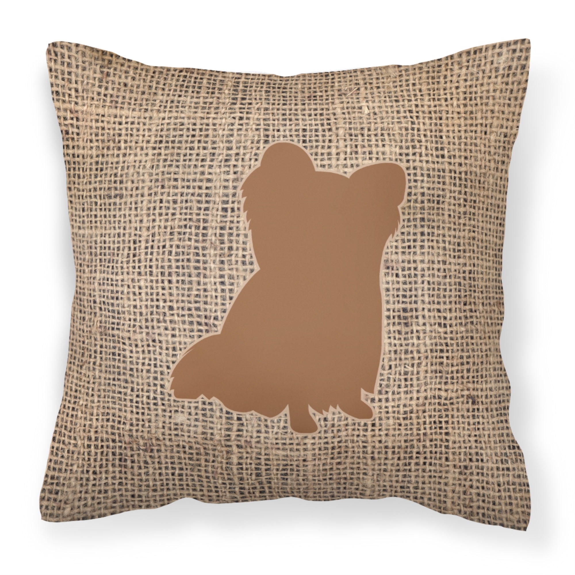 Chihuahua Burlap And Brown Bb1115 Fabric Decorative Pillow