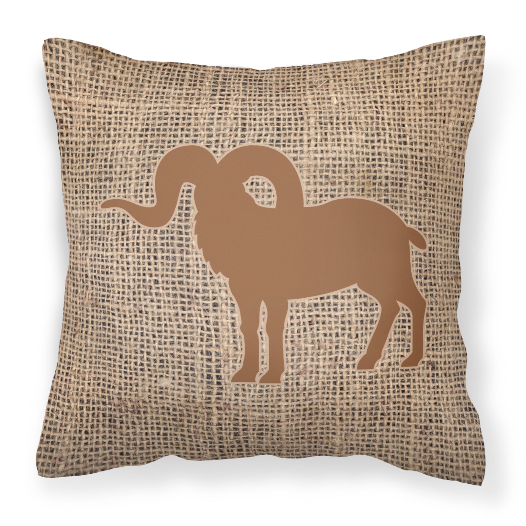 Sheep Burlap And Brown Bb1007 Fabric Decorative Pillow