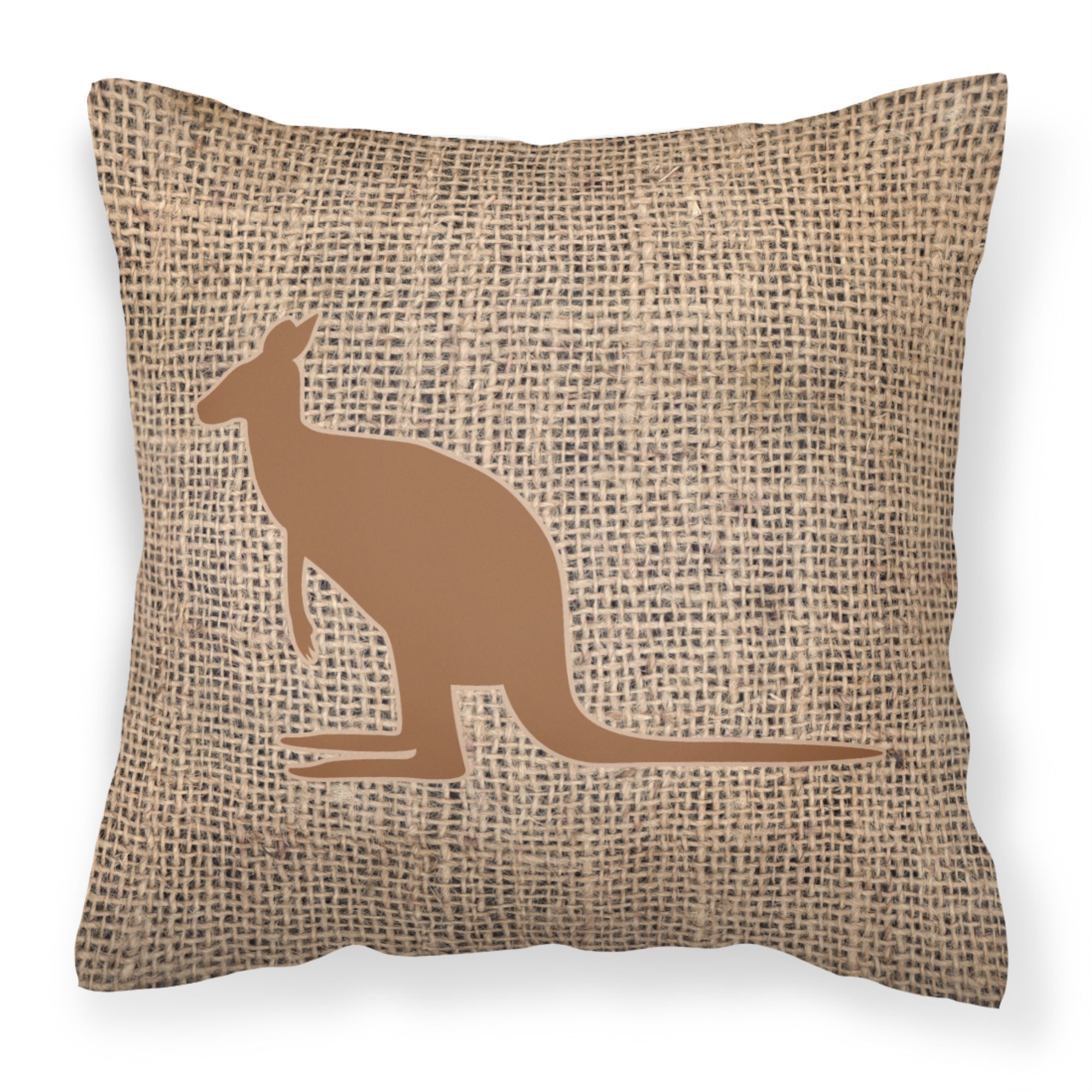 Kangaroo Burlap And Brown Bb1008 Fabric Decorative Pillow