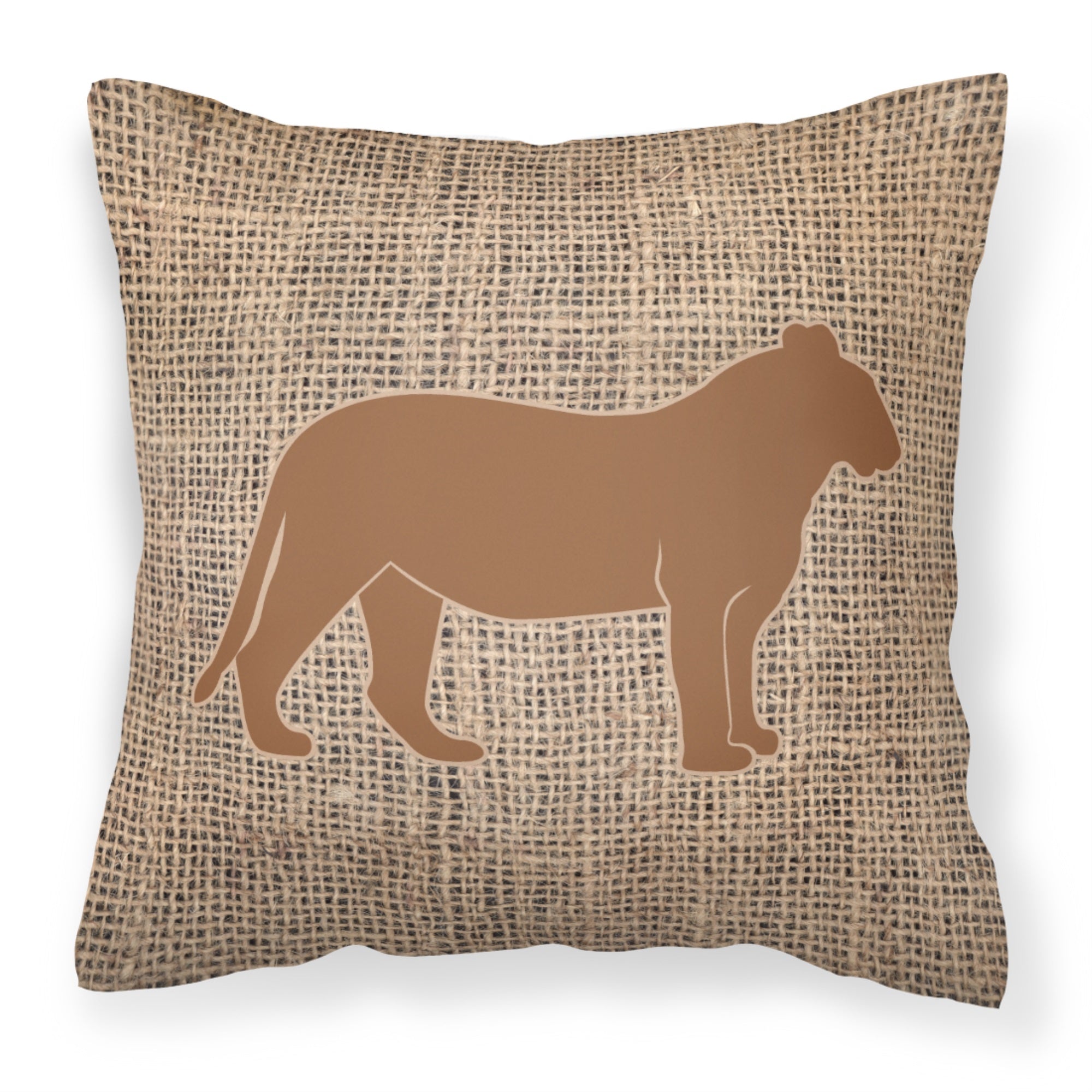 Tiger Burlap And Brown Bb1010 Fabric Decorative Pillow