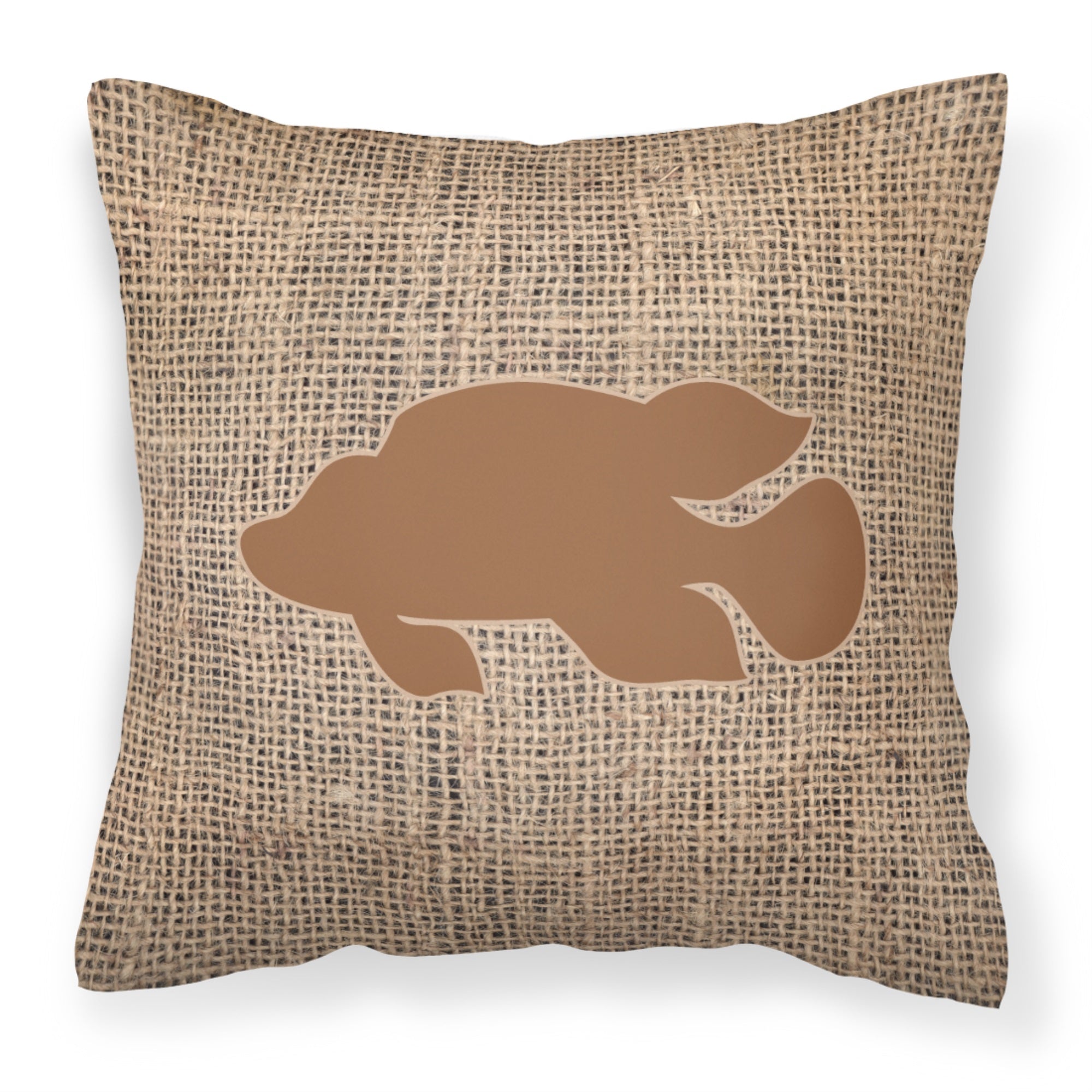 Fish - Tropical Fish Burlap And Brown Bb1013 Fabric Decorative Pillow