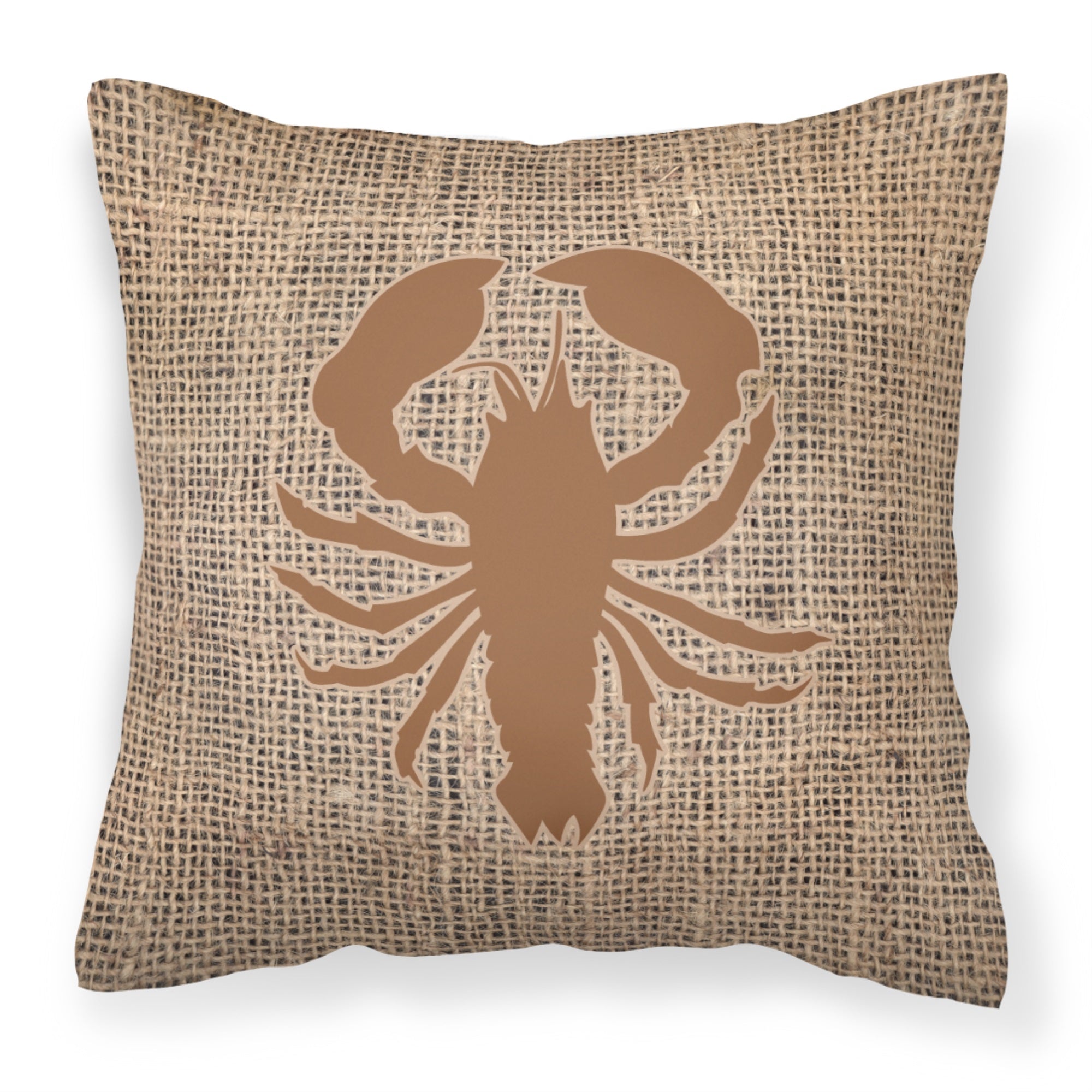 Lobster Burlap And Brown Bb1015 Fabric Decorative Pillow