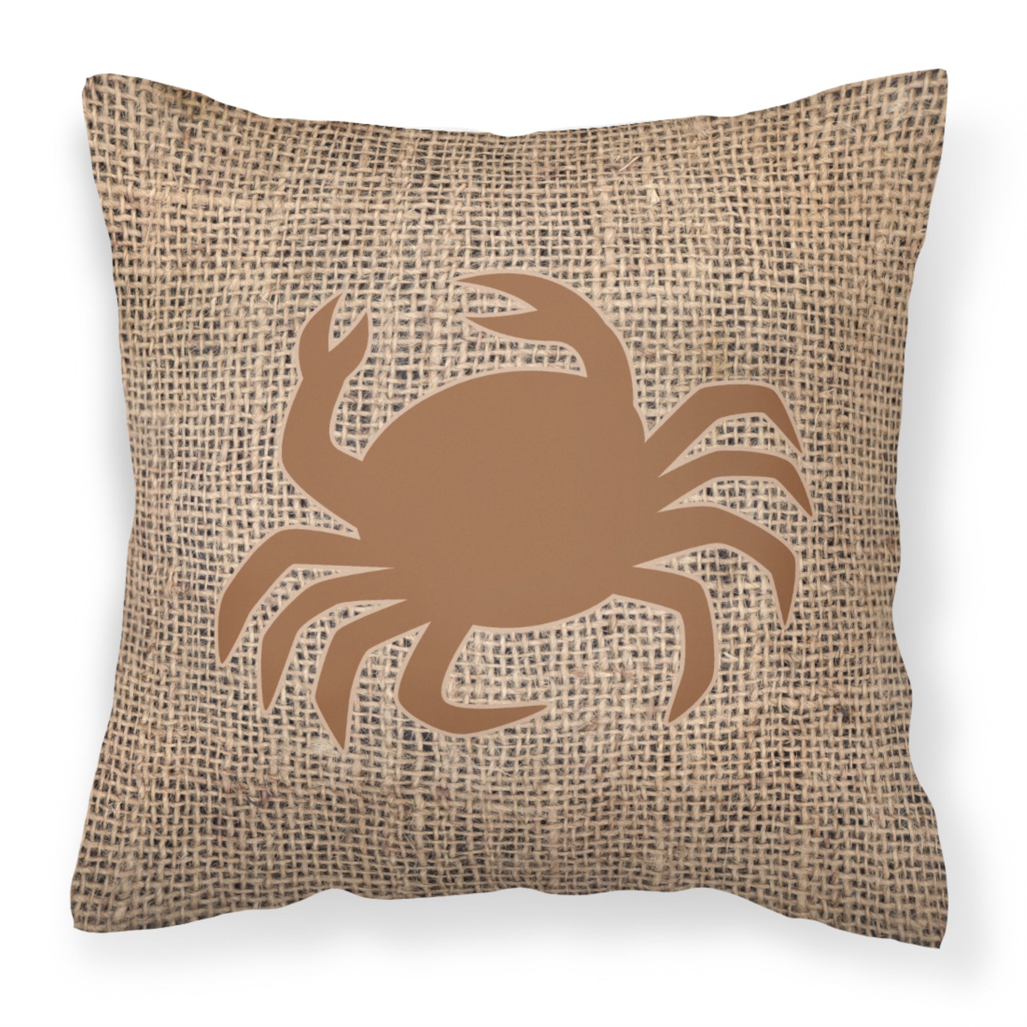 Crab Burlap And Brown Bb1024 Fabric Decorative Pillow