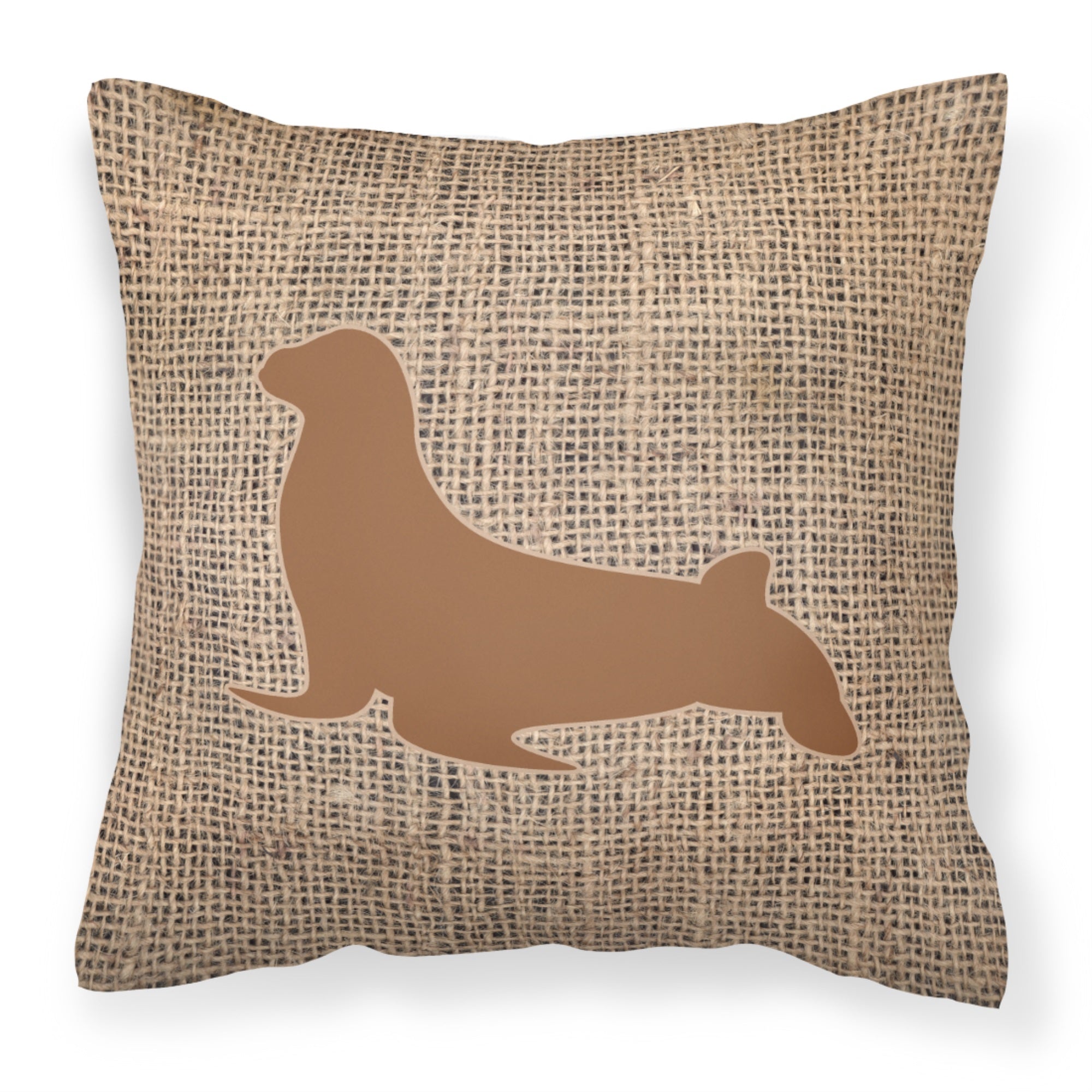 Seal Burlap And Brown Bb1027 Fabric Decorative Pillow