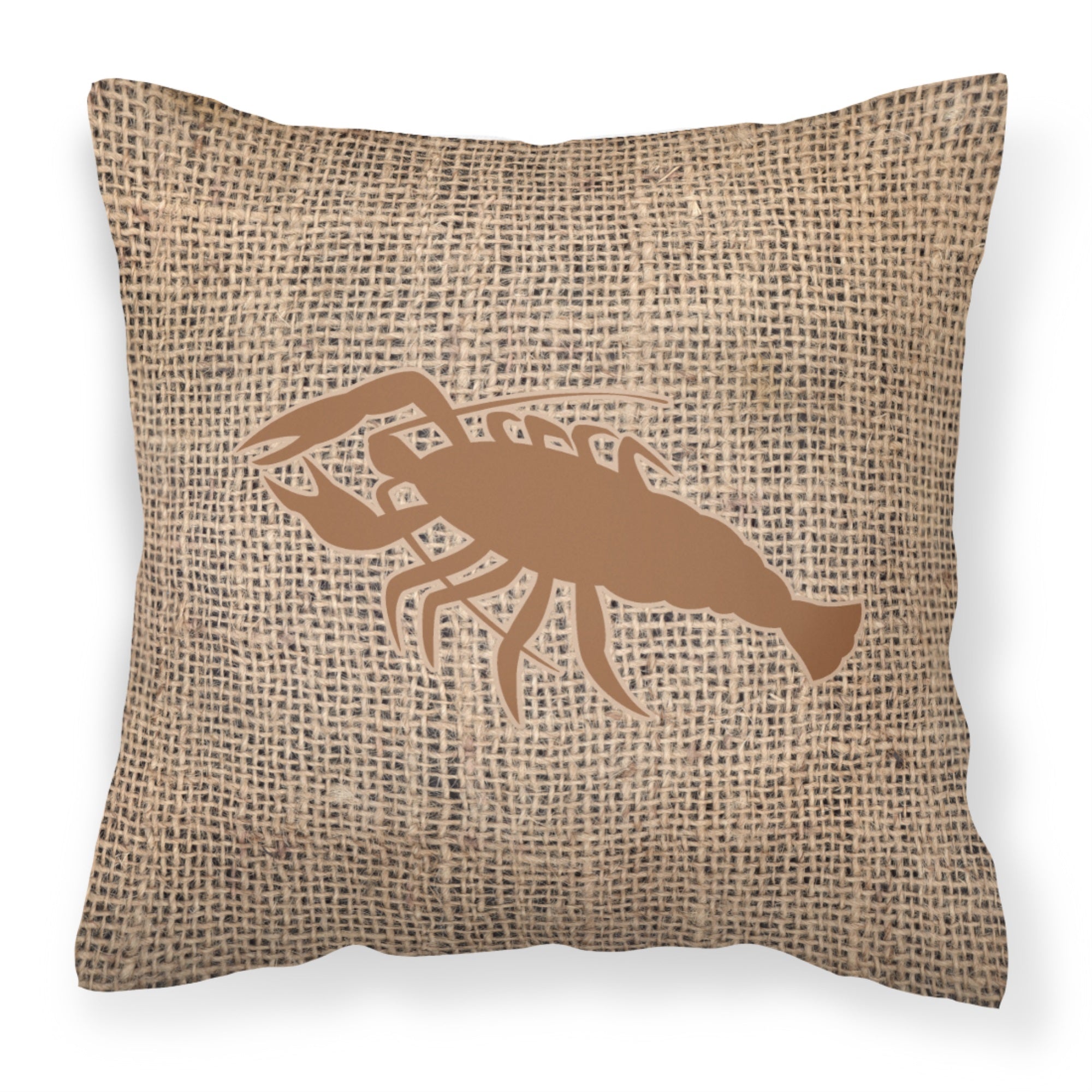 Lobster Burlap And Brown Bb1028 Fabric Decorative Pillow