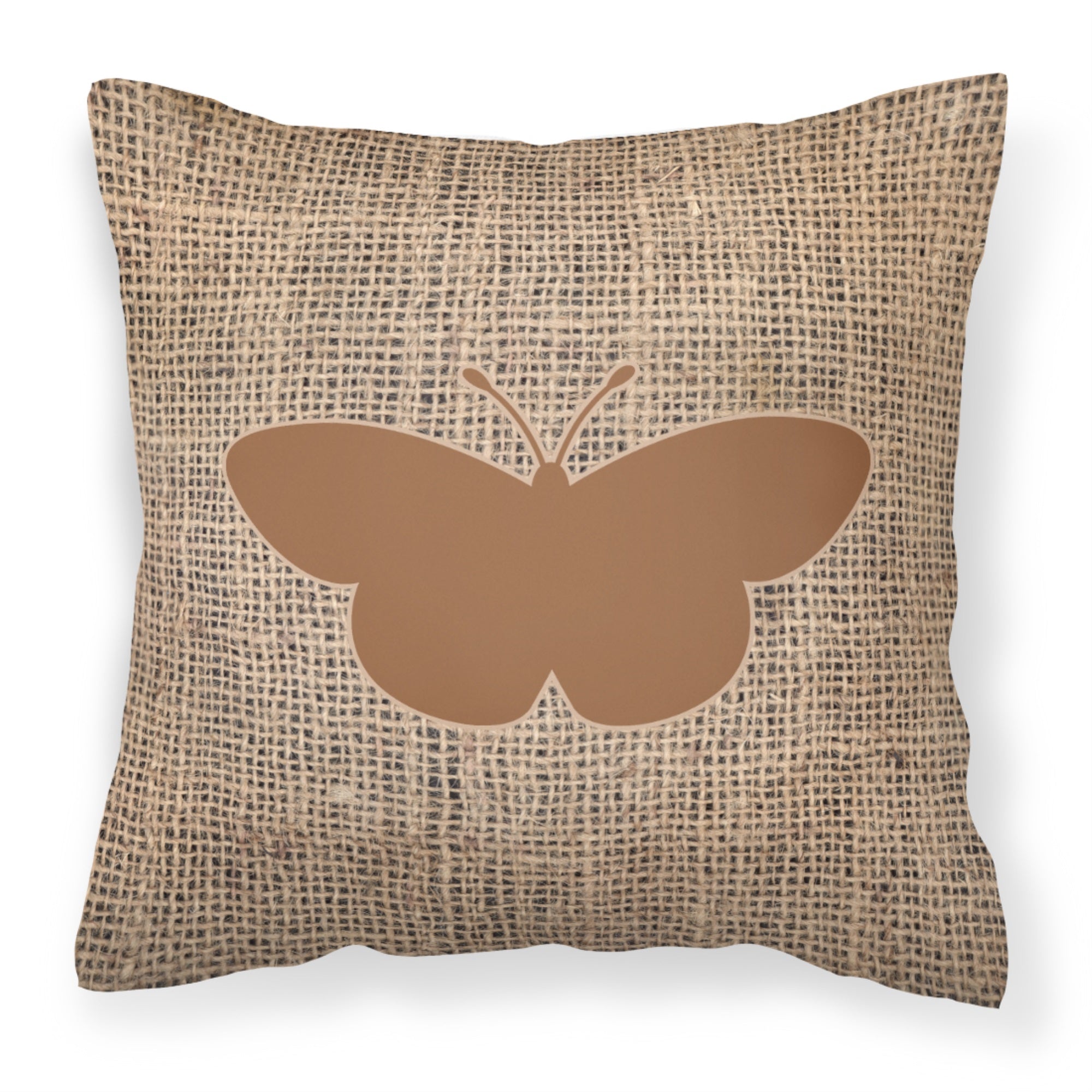 Butterfly Burlap And Brown Bb1044 Fabric Decorative Pillow