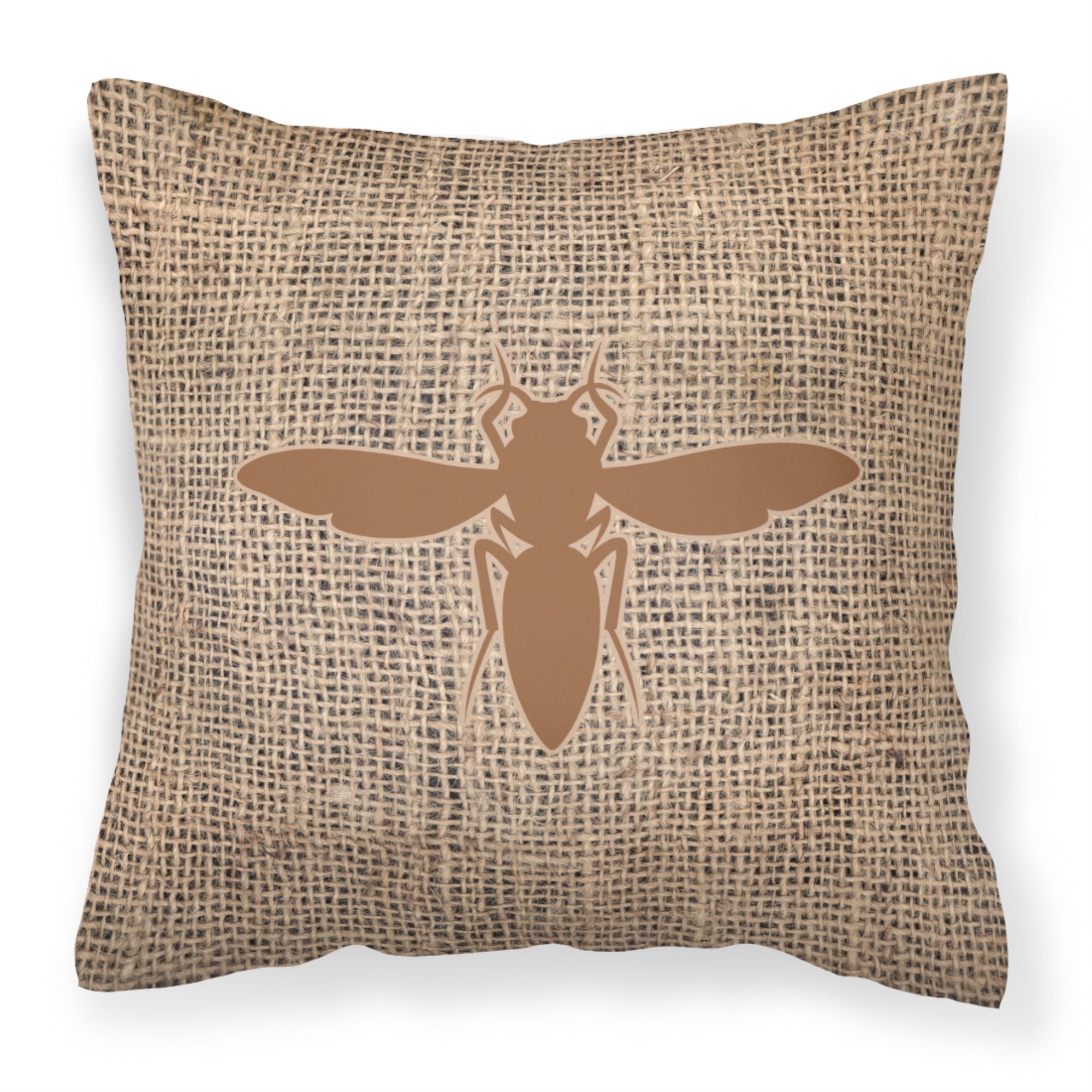 Yellow Jacket Burlap And Brown Bb1053 Fabric Decorative Pillow