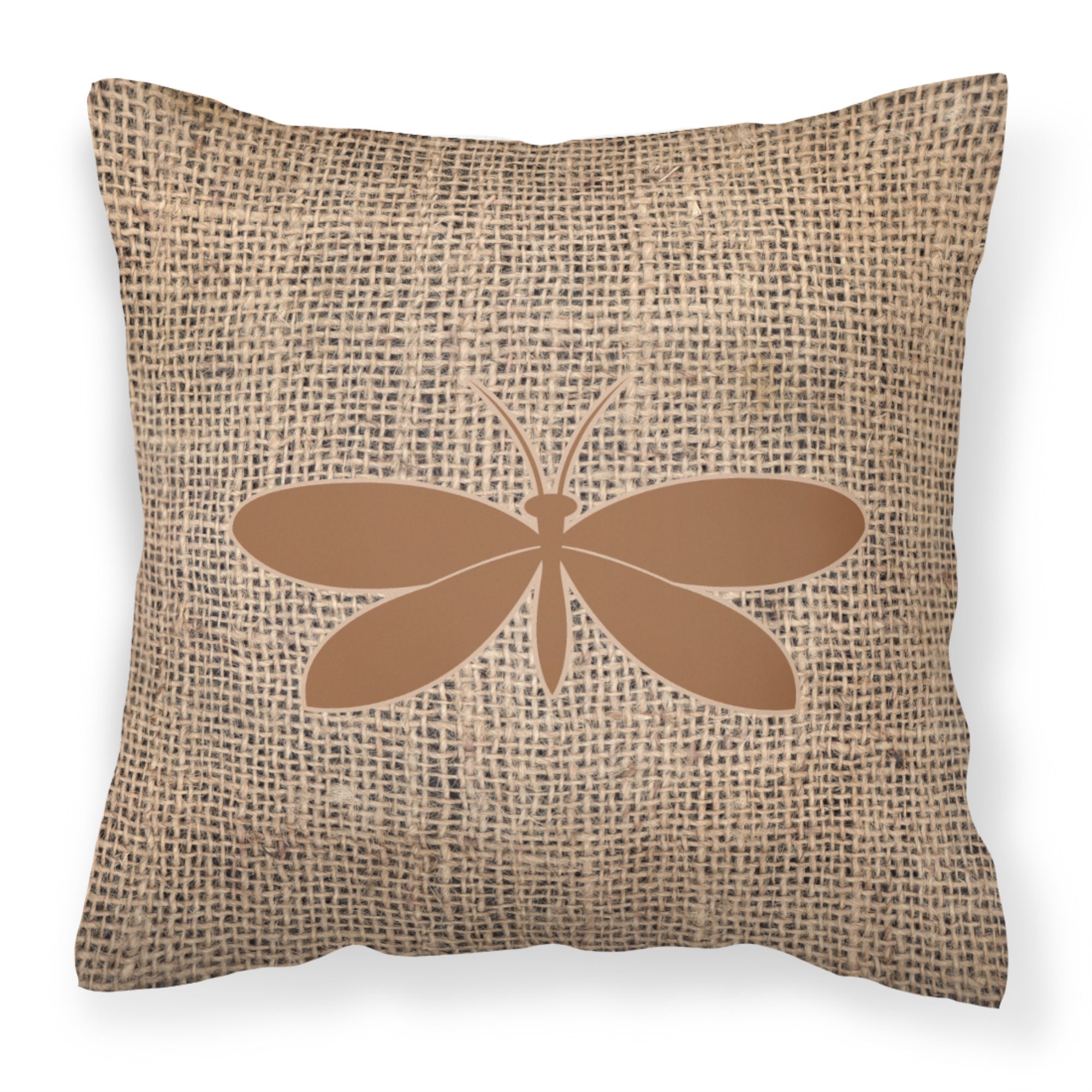 Moth Burlap And Brown Bb1055 Fabric Decorative Pillow