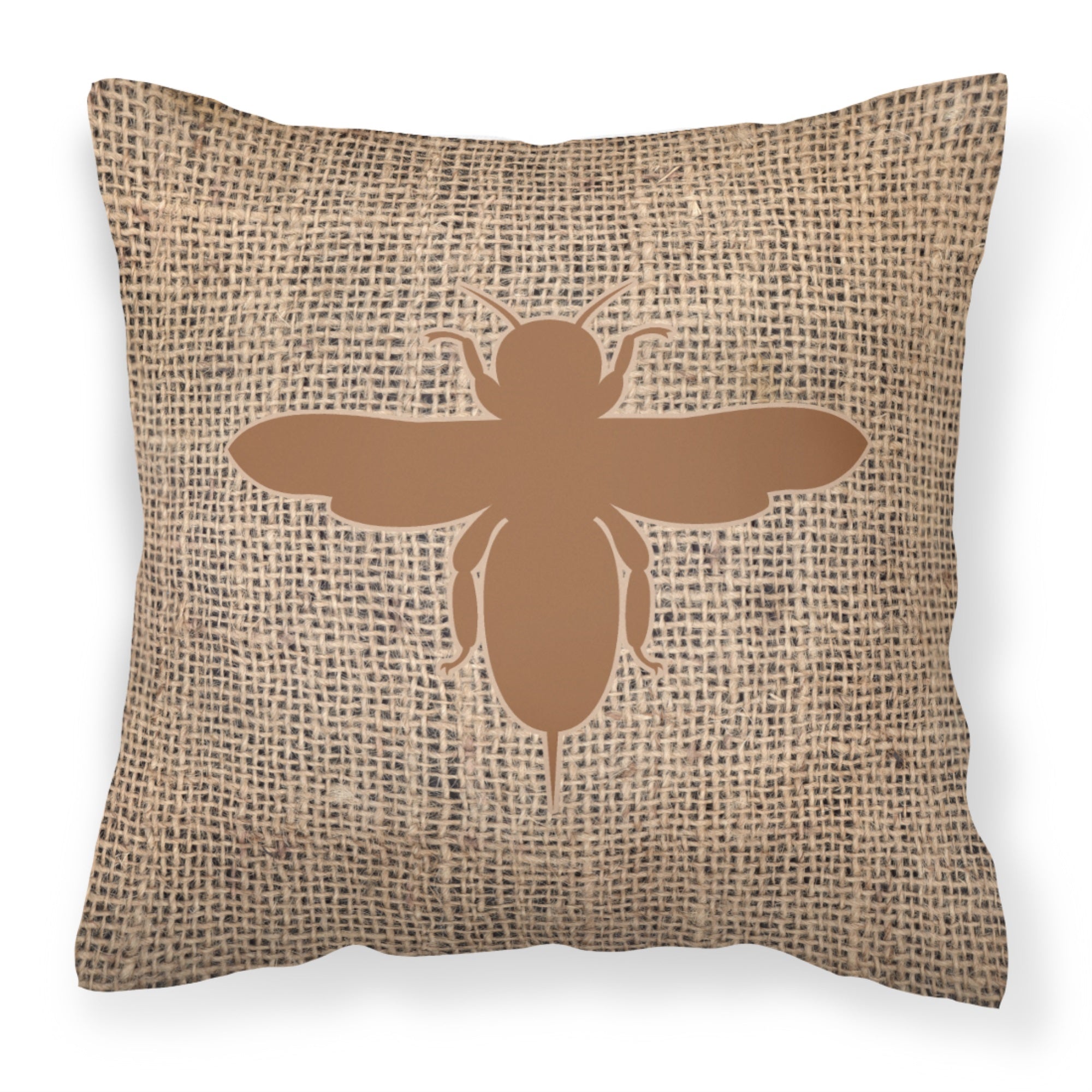 Bee Burlap And Brown Bb1057 Fabric Decorative Pillow
