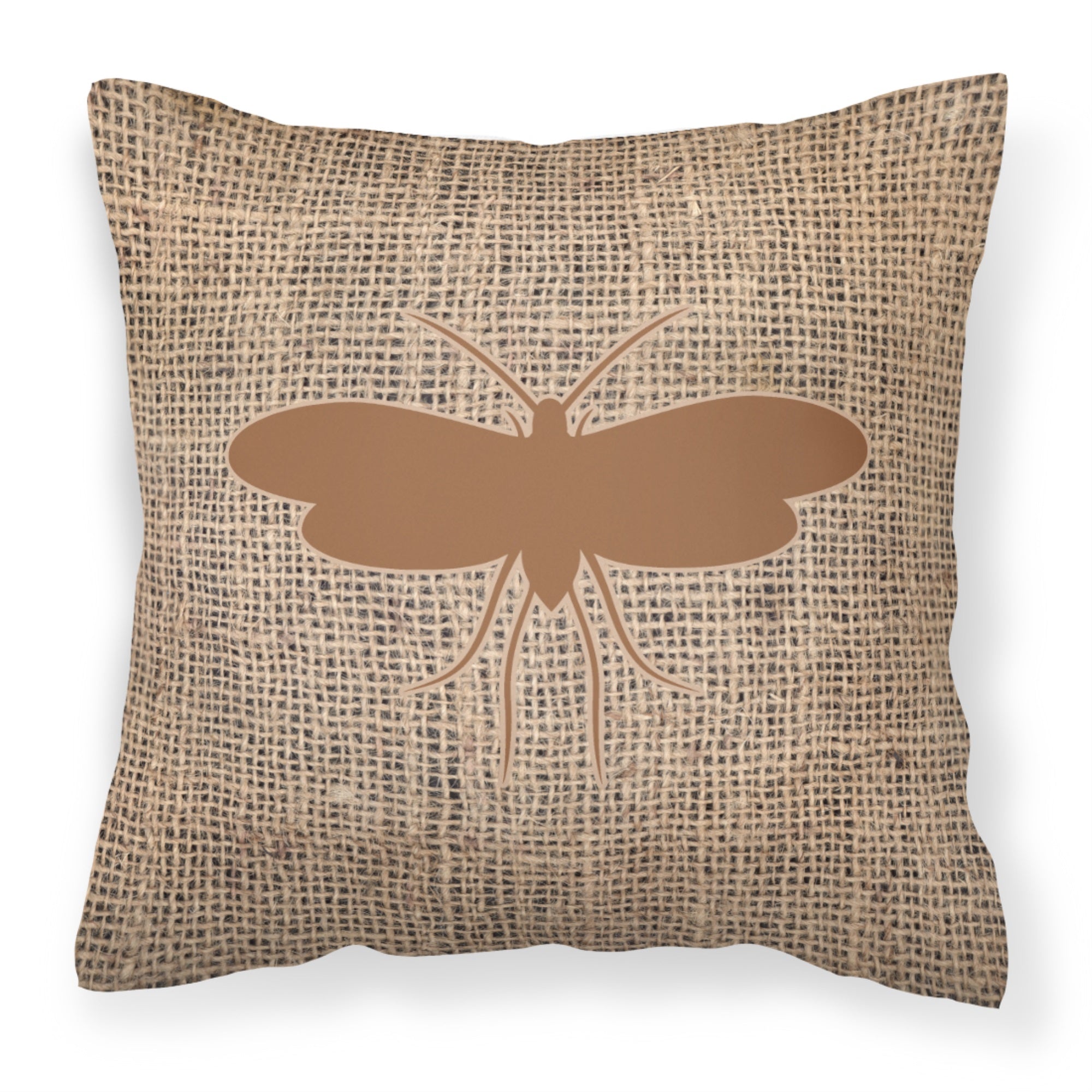 Moth Burlap And Brown Bb1058 Fabric Decorative Pillow