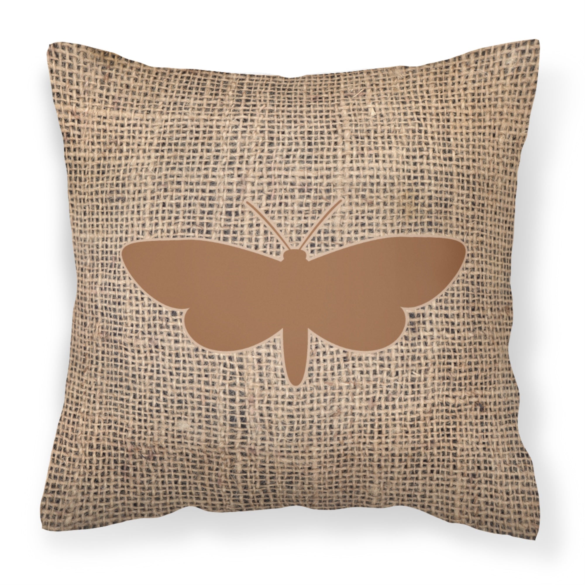 Moth Burlap And Brown Bb1059 Fabric Decorative Pillow