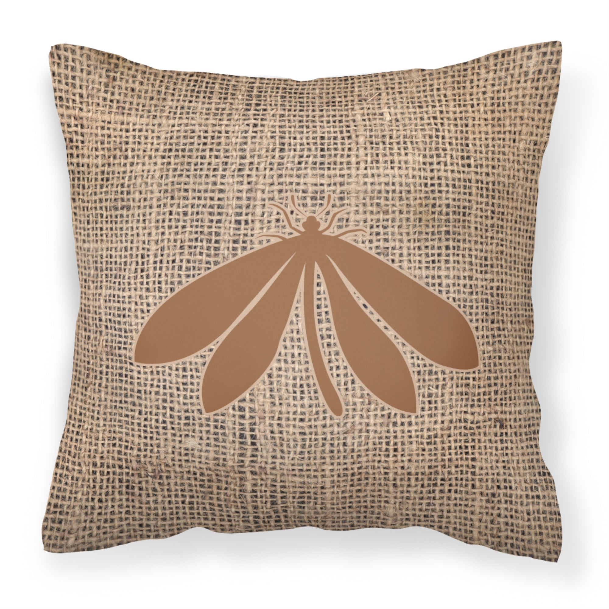 Moth Burlap And Brown Bb1060 Fabric Decorative Pillow