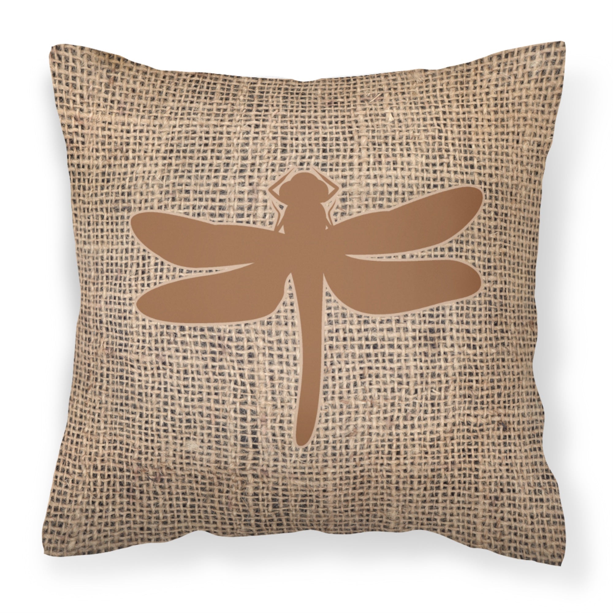 Dragonfly Burlap And Brown Bb1062 Fabric Decorative Pillow