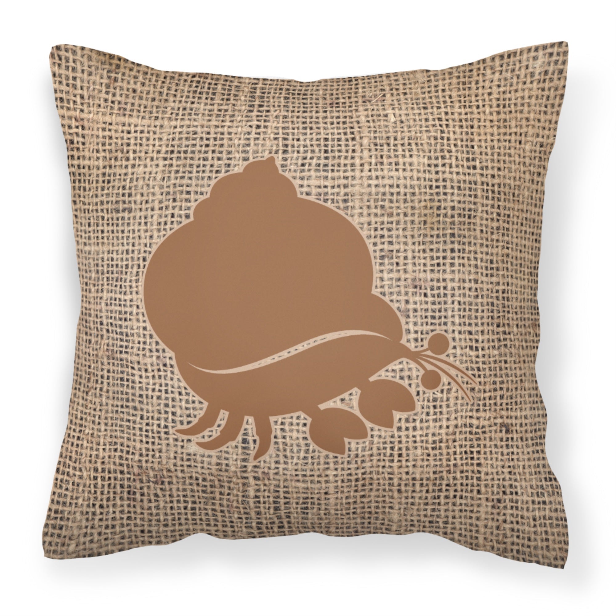 Hermit Crab Burlap And Brown Bb1102 Fabric Decorative Pillow