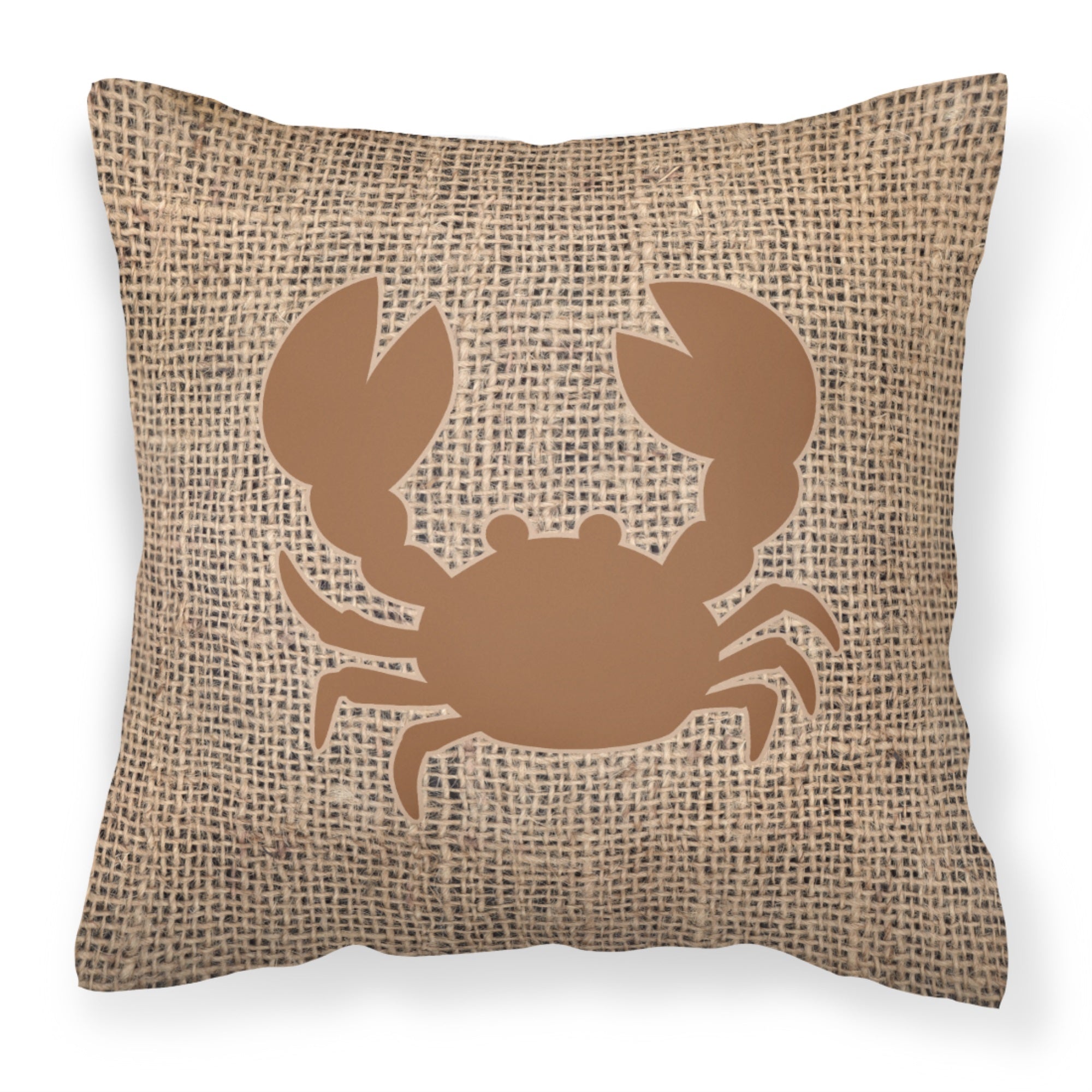 Crab Burlap And Brown Bb1104 Fabric Decorative Pillow