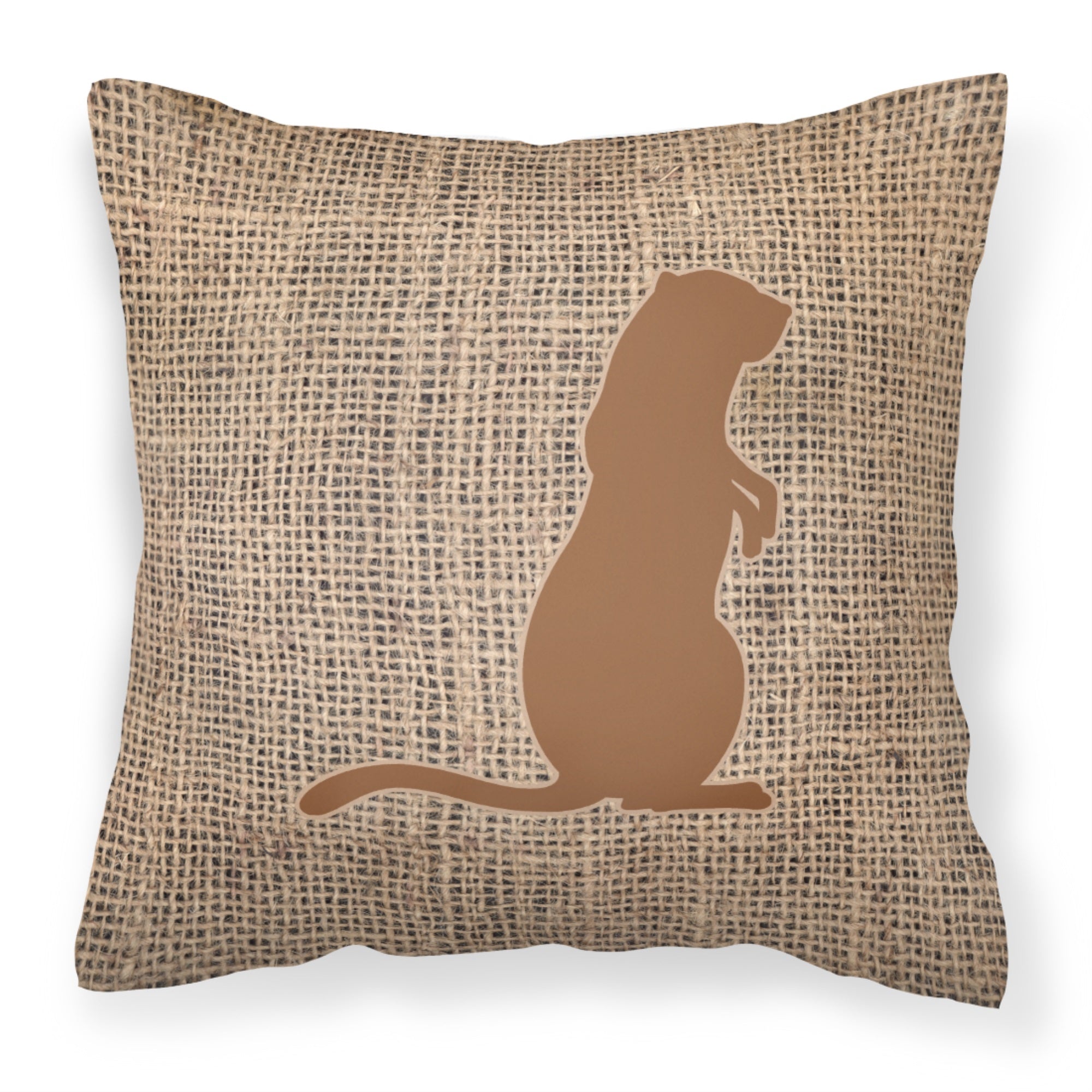 Meerkat Burlap And Brown Bb1118 Fabric Decorative Pillow