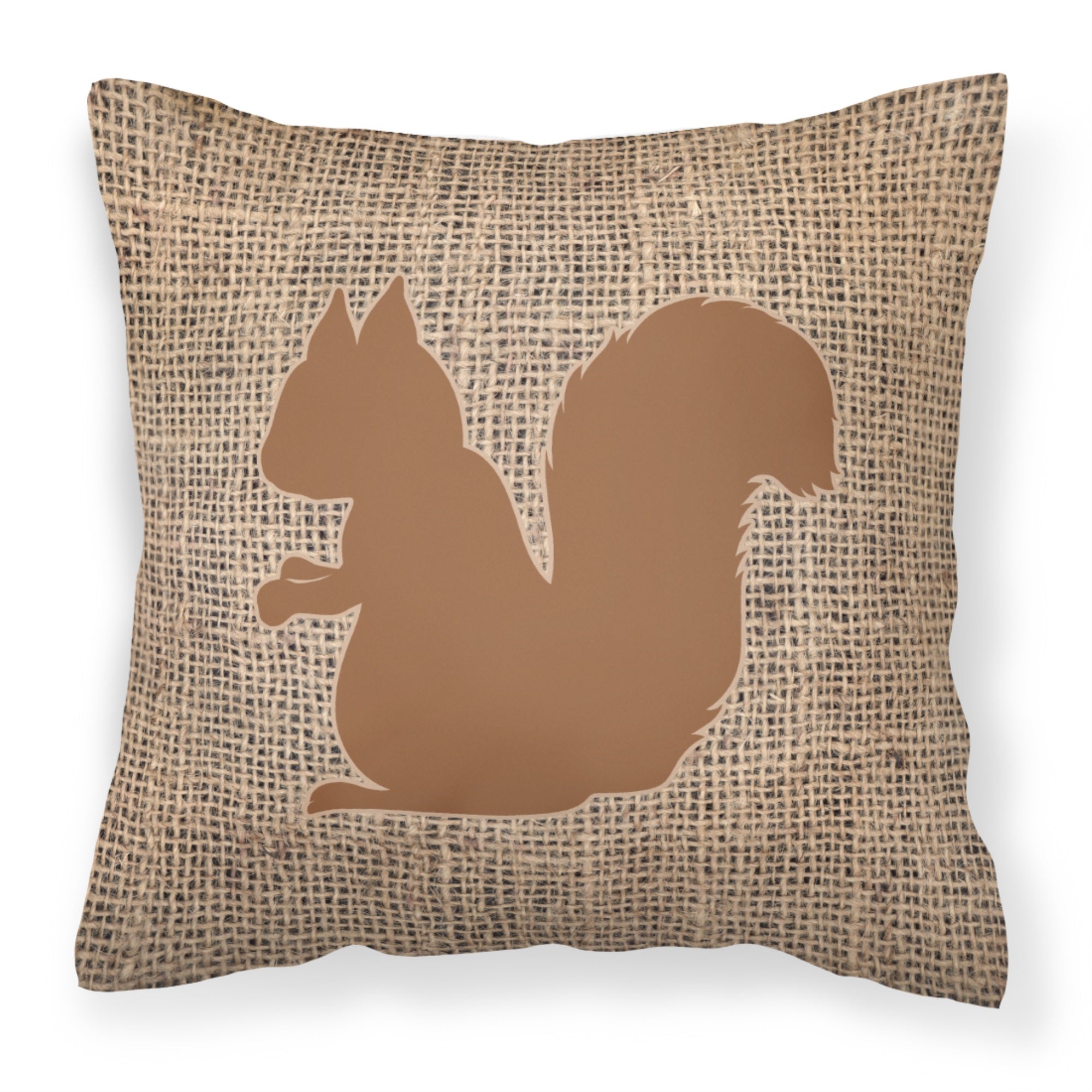 Squirrel Burlap And Brown Bb1119 Fabric Decorative Pillow