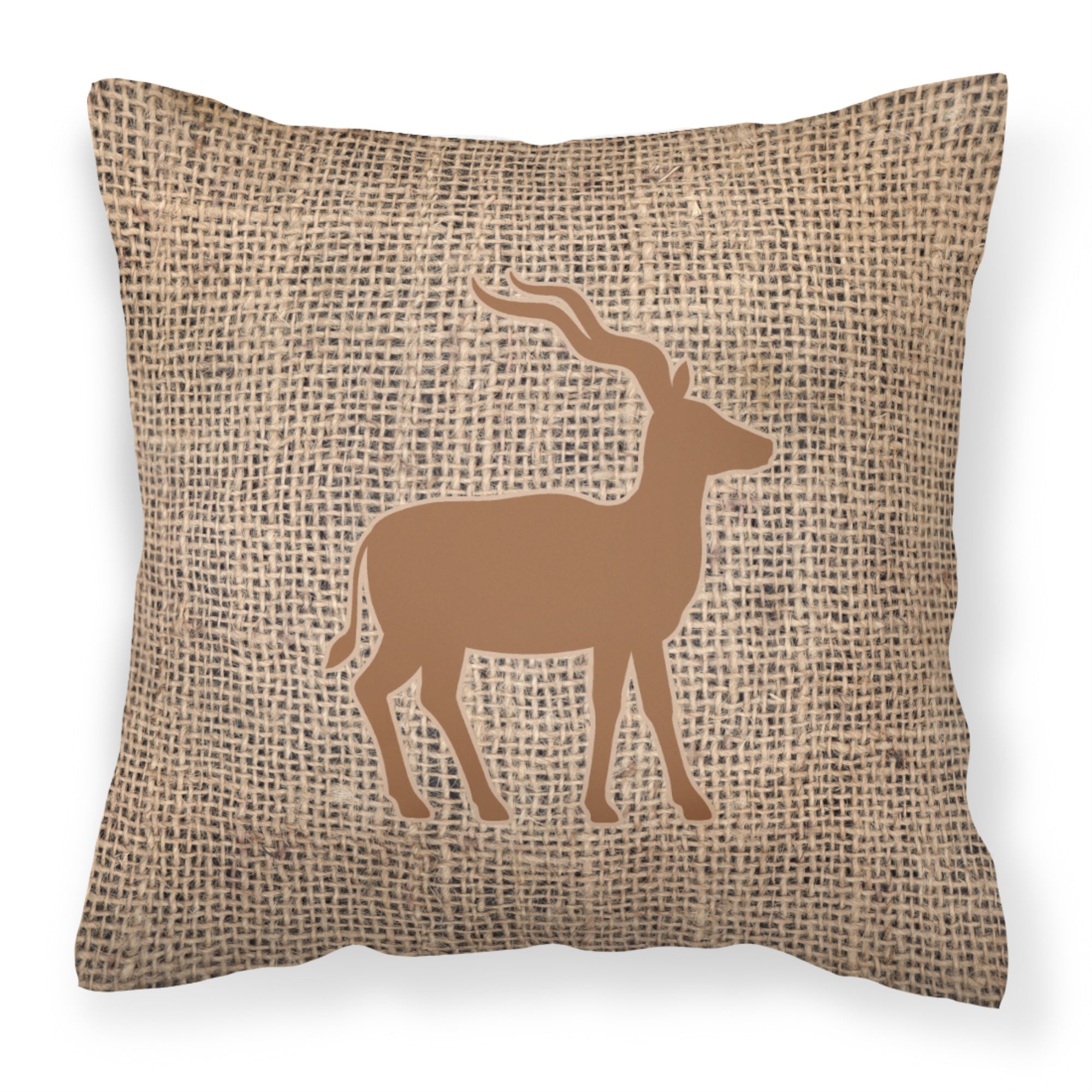 Deer Burlap And Brown Bb1121 Fabric Decorative Pillow