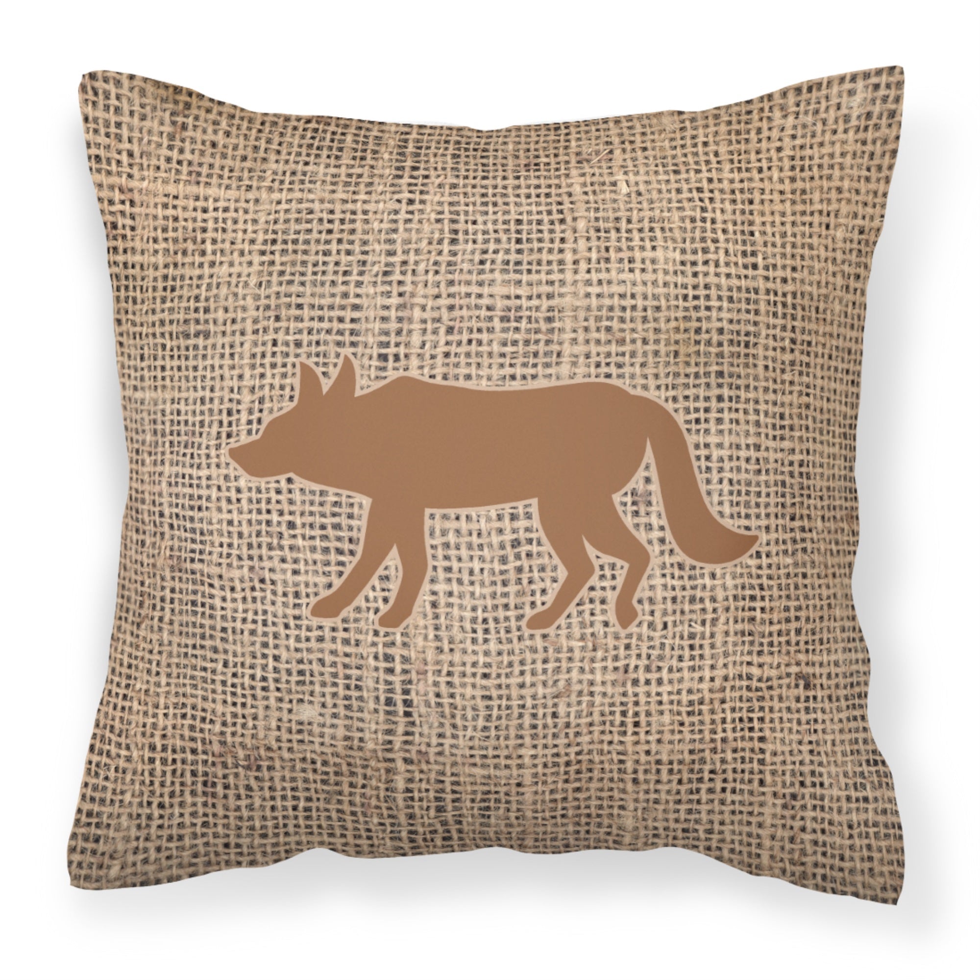 Wolf Burlap And Brown Bb1123 Fabric Decorative Pillow