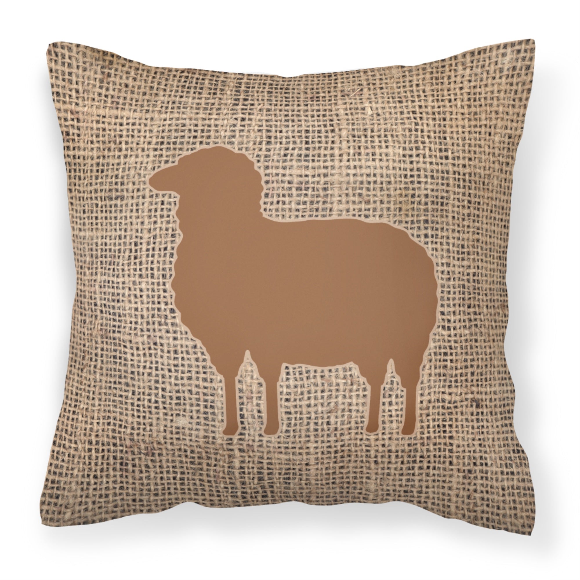 Sheep Burlap And Brown Bb1126 Fabric Decorative Pillow
