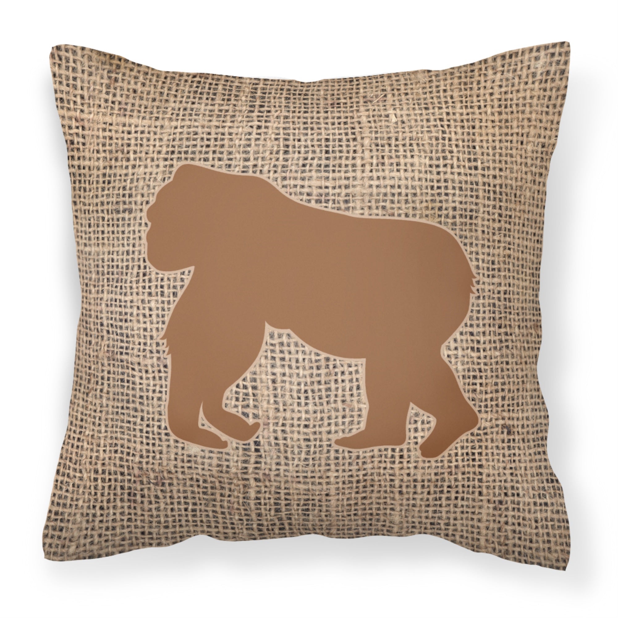 Gorilla Burlap And Brown Bb1129 Fabric Decorative Pillow
