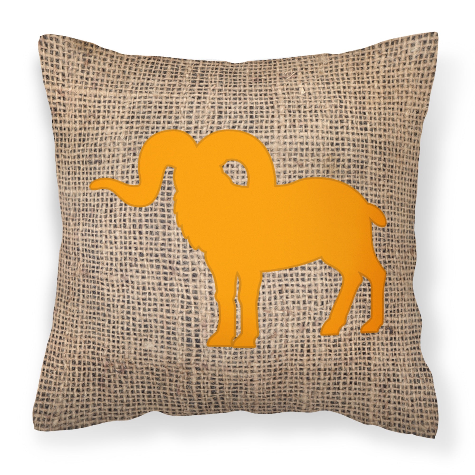 Sheep Burlap And Orange Bb1007 Fabric Decorative Pillow