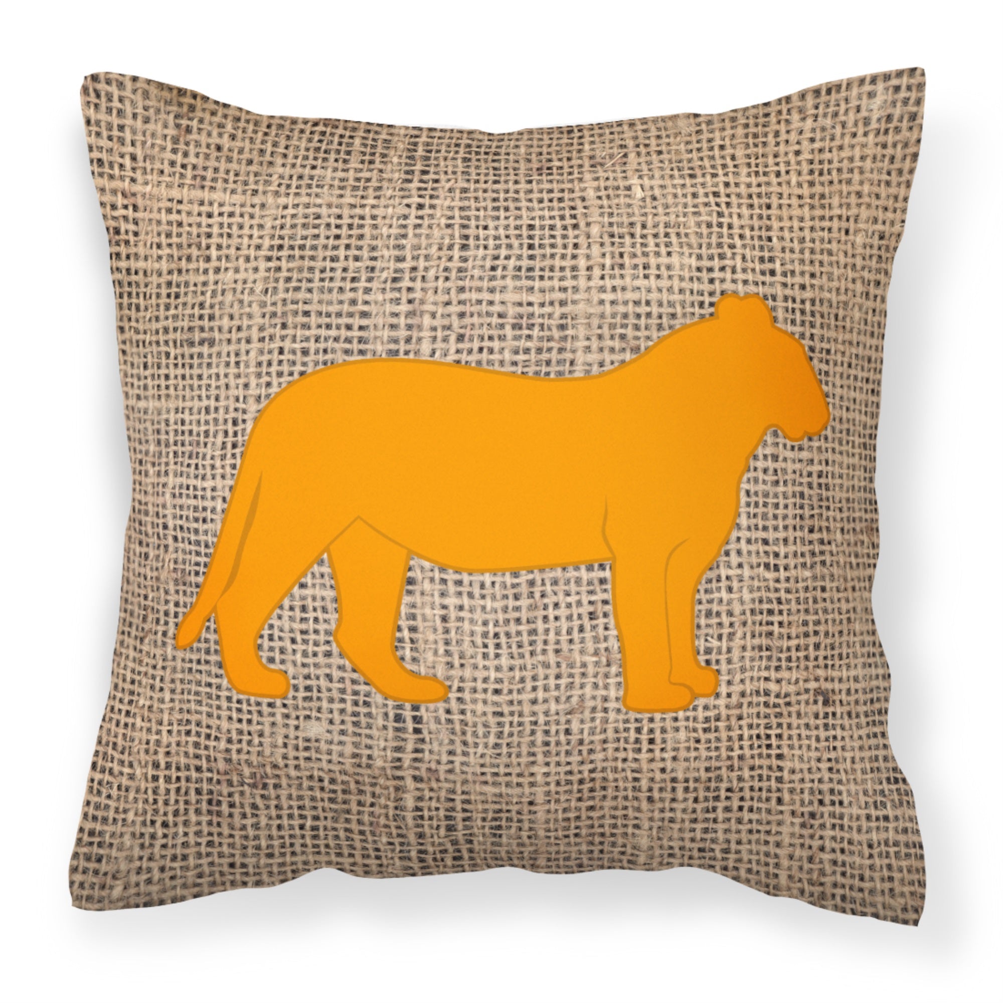 Tiger Burlap And Orange Bb1010 Fabric Decorative Pillow