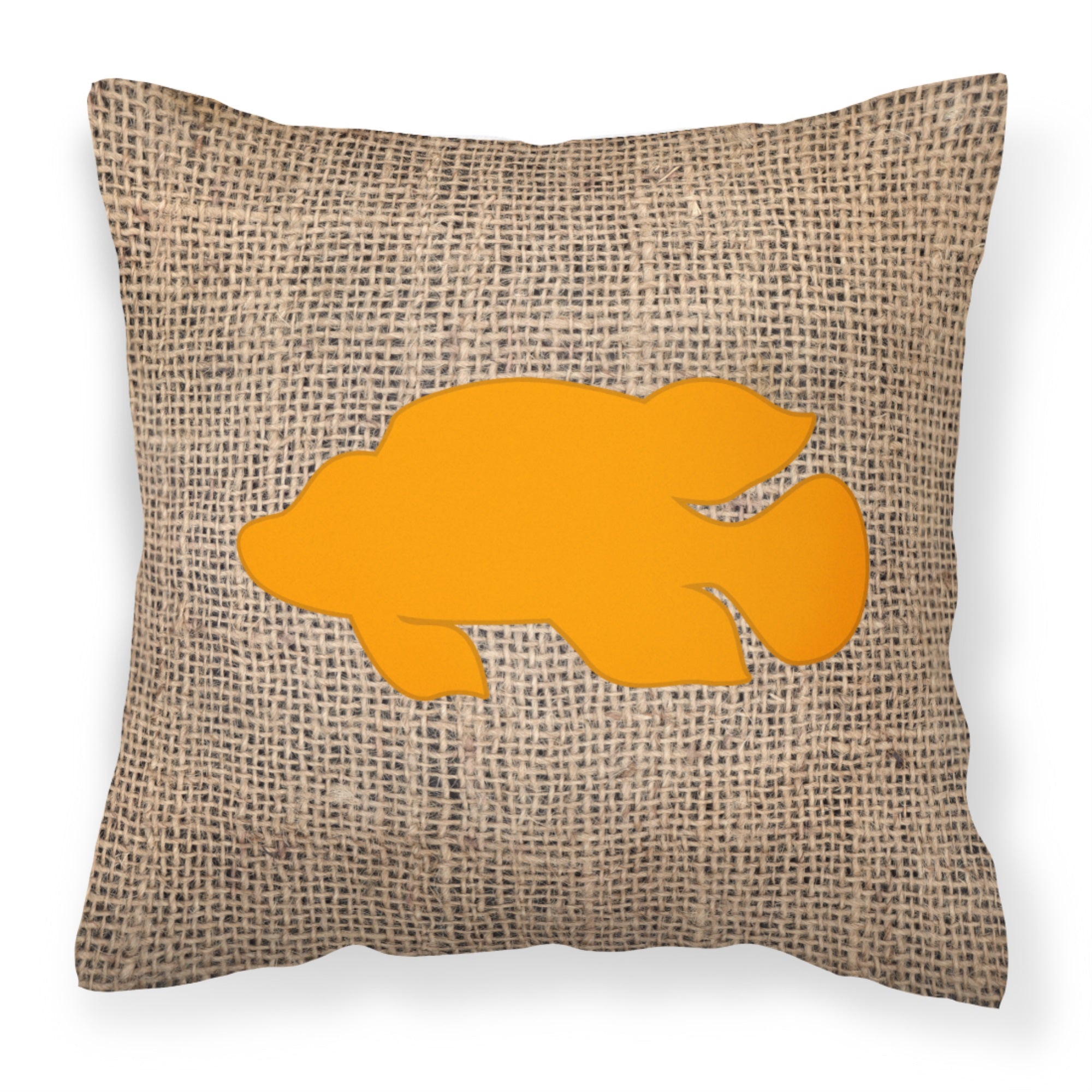 Fish - Tropical Fish Burlap And Orange Bb1013 Fabric Decorative Pillow