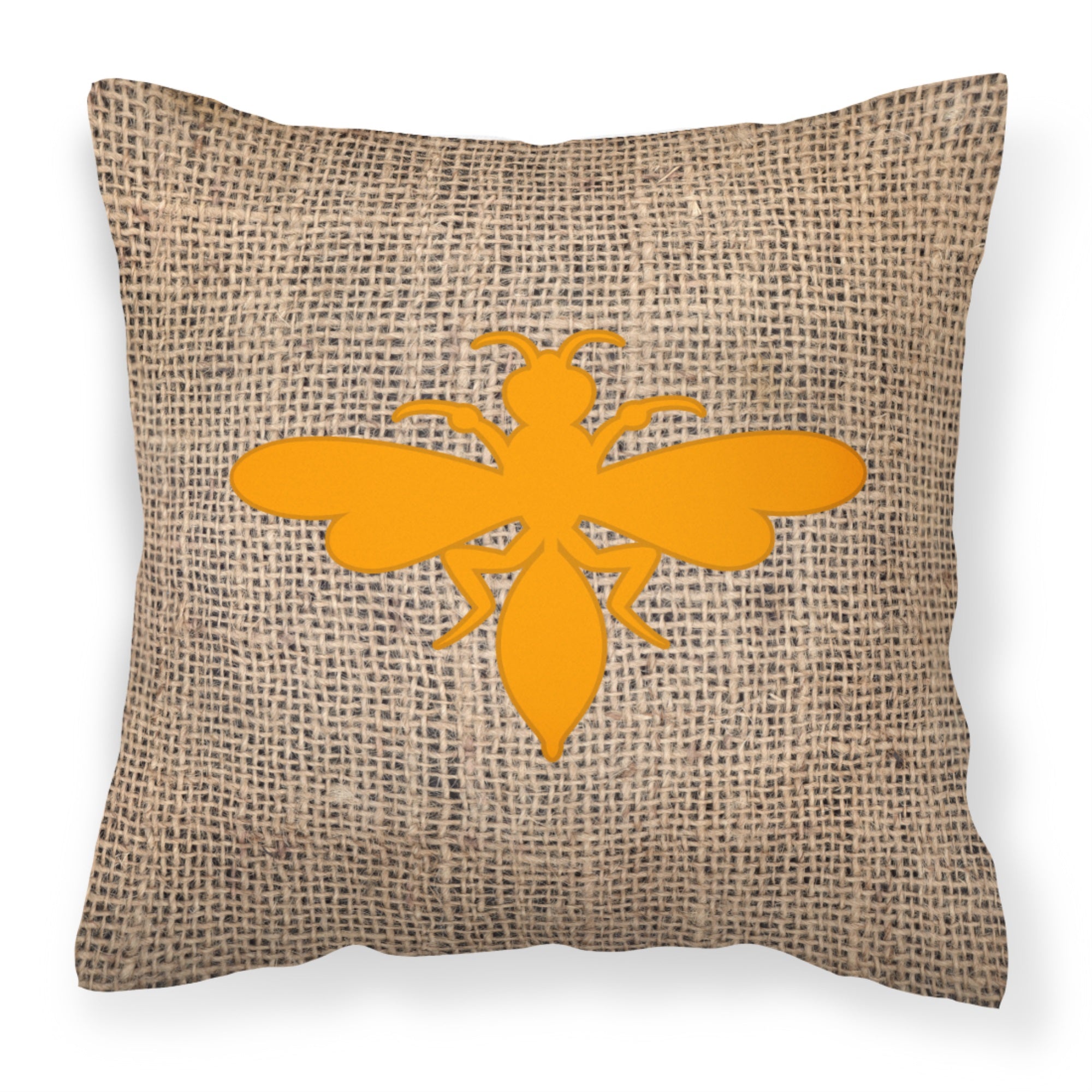 Wasp Burlap And Orange Bb1054 Fabric Decorative Pillow