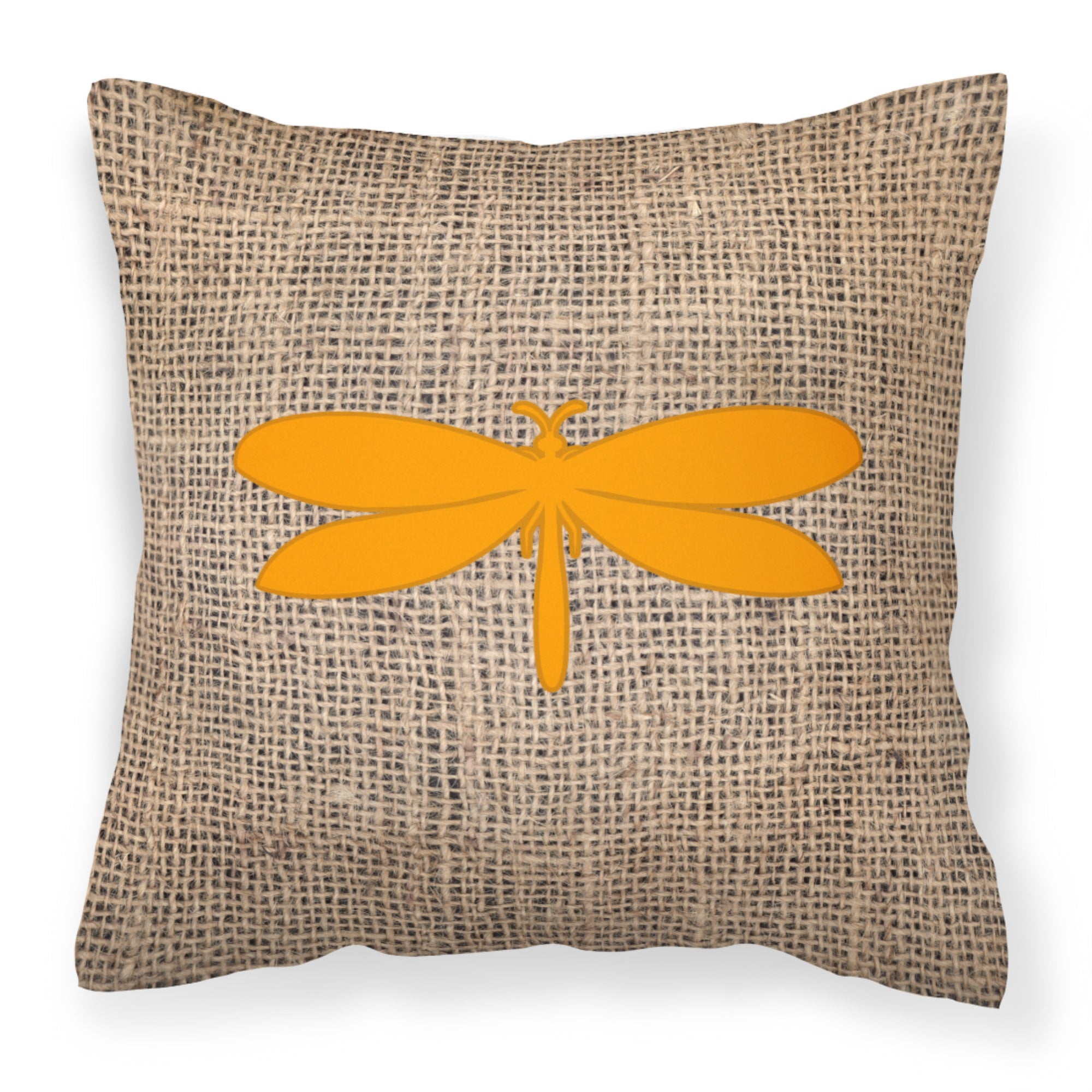 Moth Burlap And Orange Bb1061 Fabric Decorative Pillow