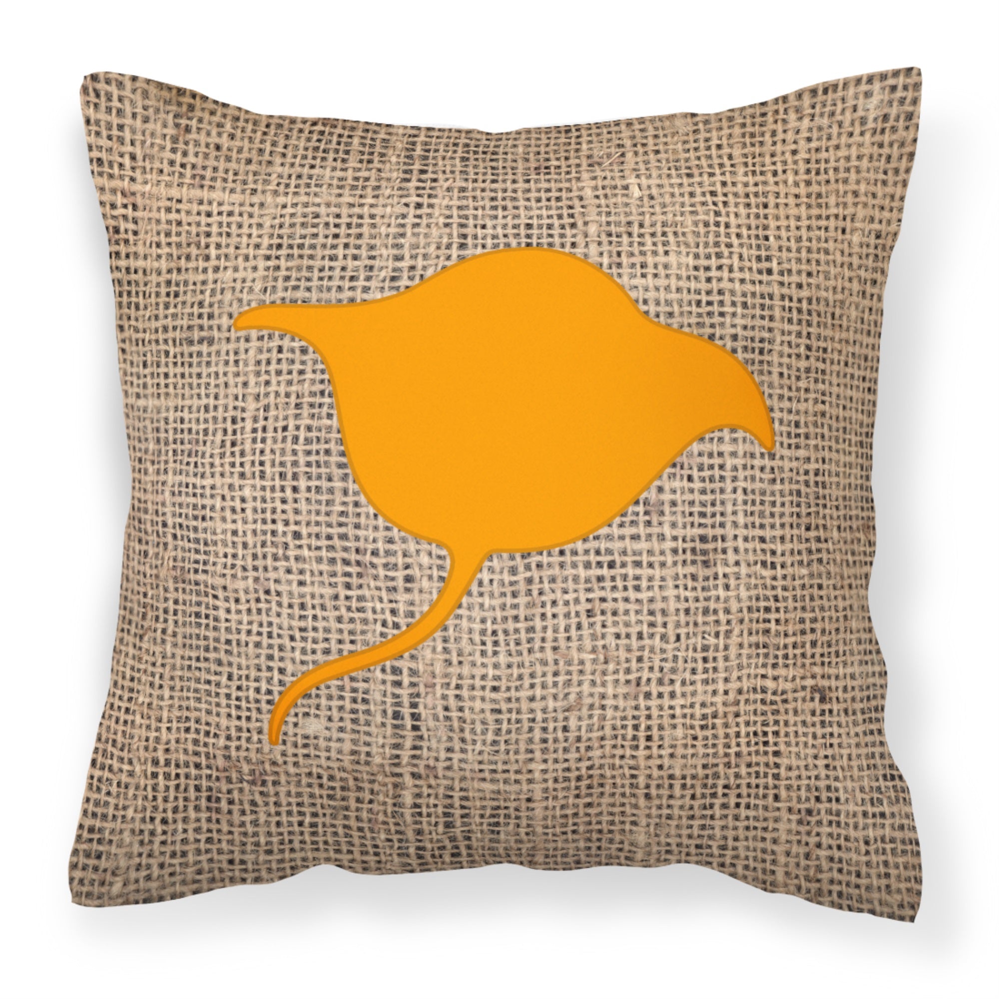 Stingray Burlap And Orange Bb1094 Fabric Decorative Pillow