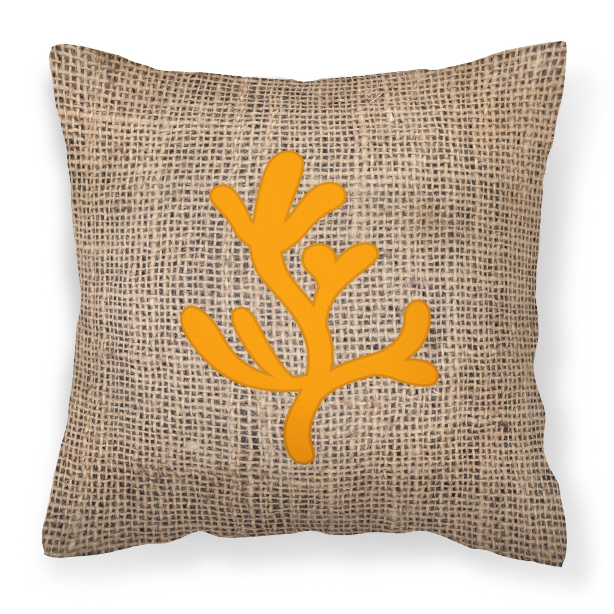Coral Burlap And Orange Bb1103 Fabric Decorative Pillow