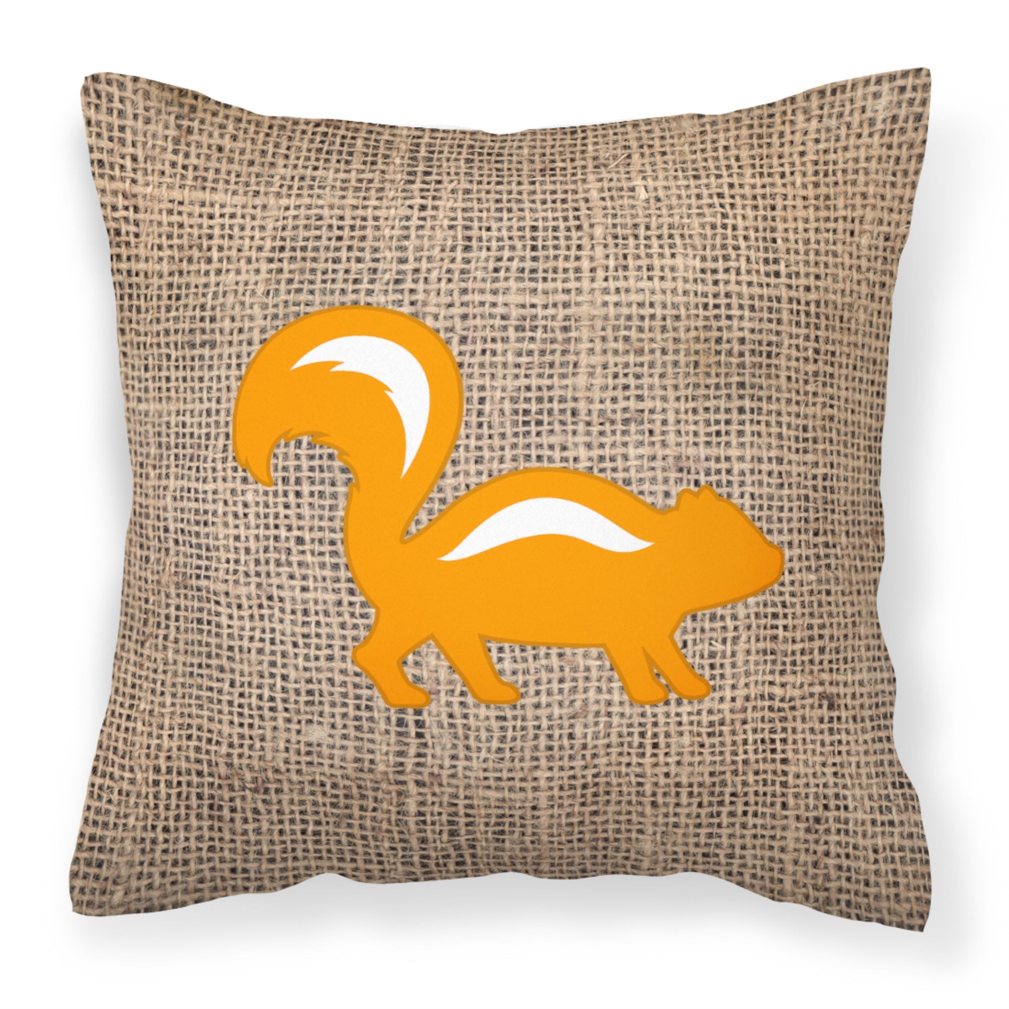 Skunk Burlap And Orange Bb1125 Fabric Decorative Pillow