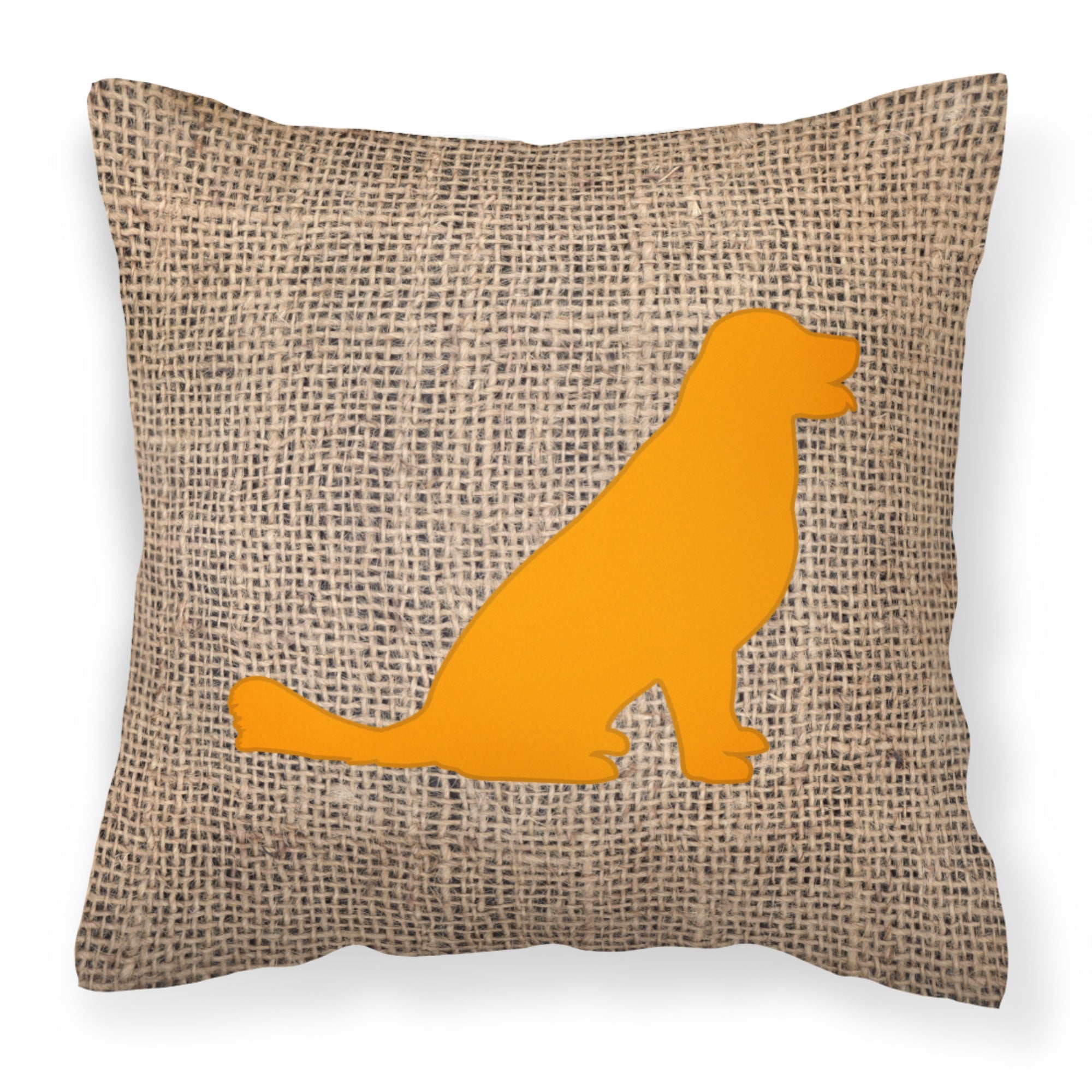 Labrador Burlap And Orange Bb1076 Fabric Decorative Pillow