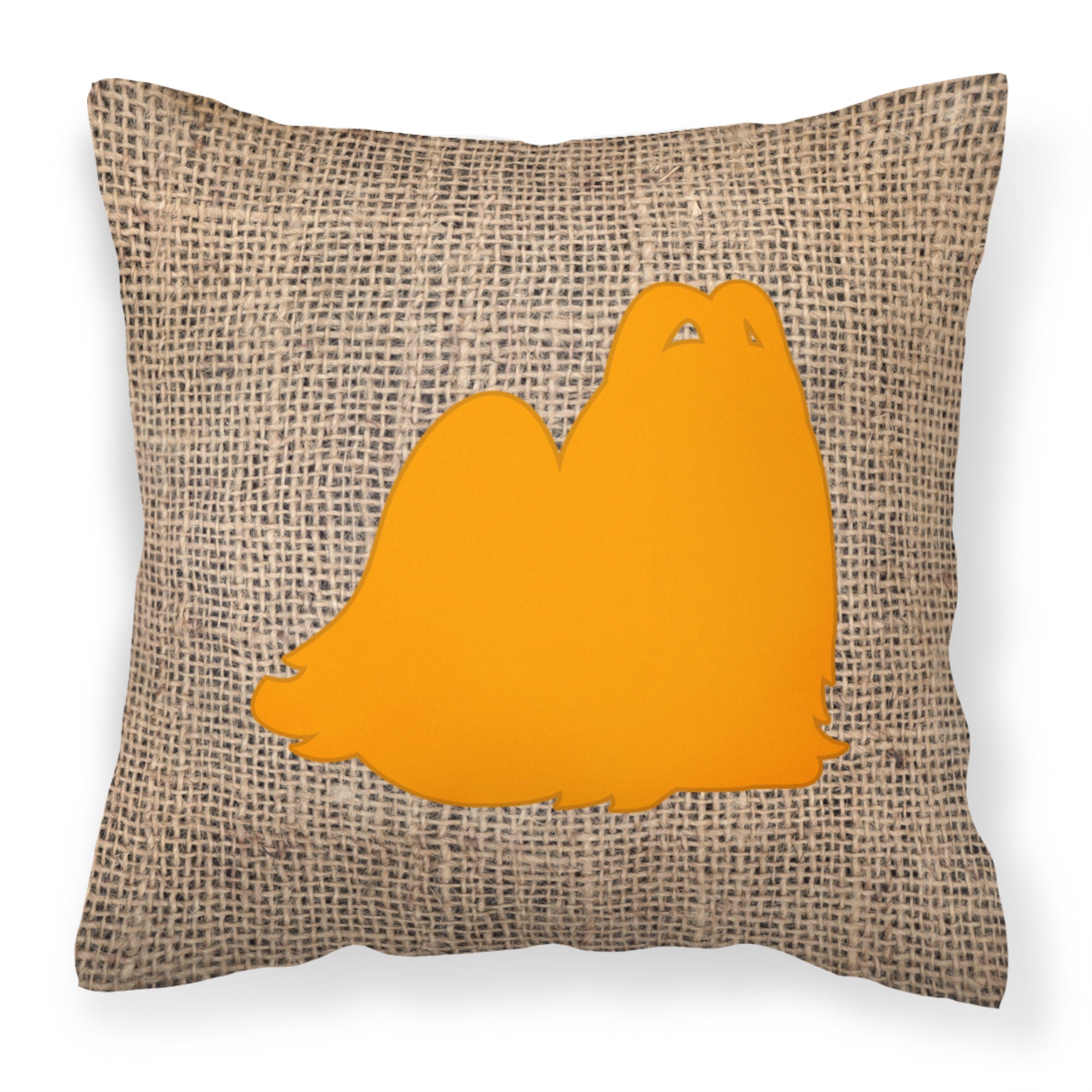 Maltese Burlap And Orange Bb1079 Fabric Decorative Pillow