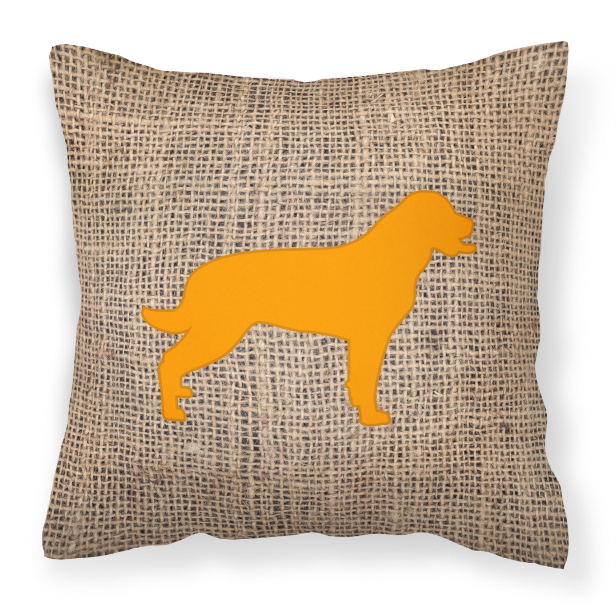 Labrador Burlap And Orange Bb1111 Fabric Decorative Pillow