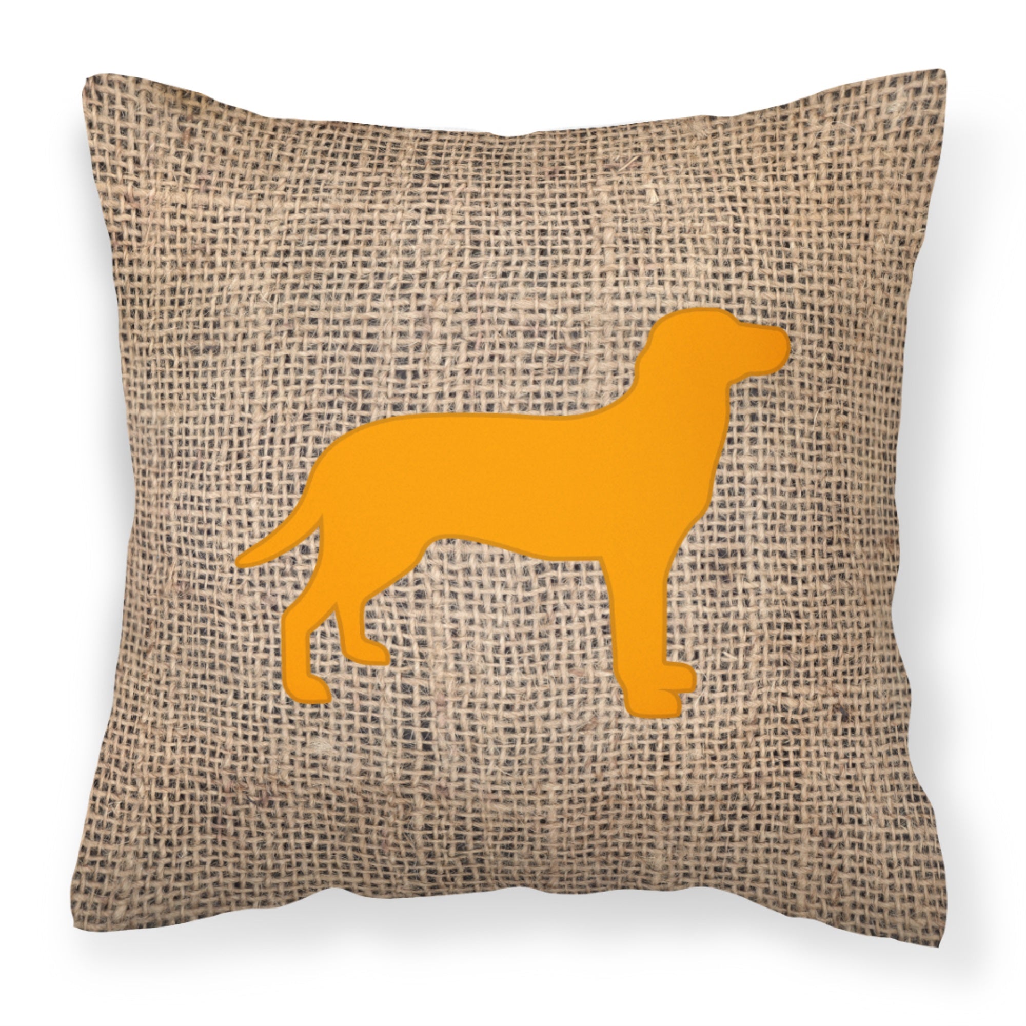 Labrador Burlap And Orange Bb1116 Fabric Decorative Pillow