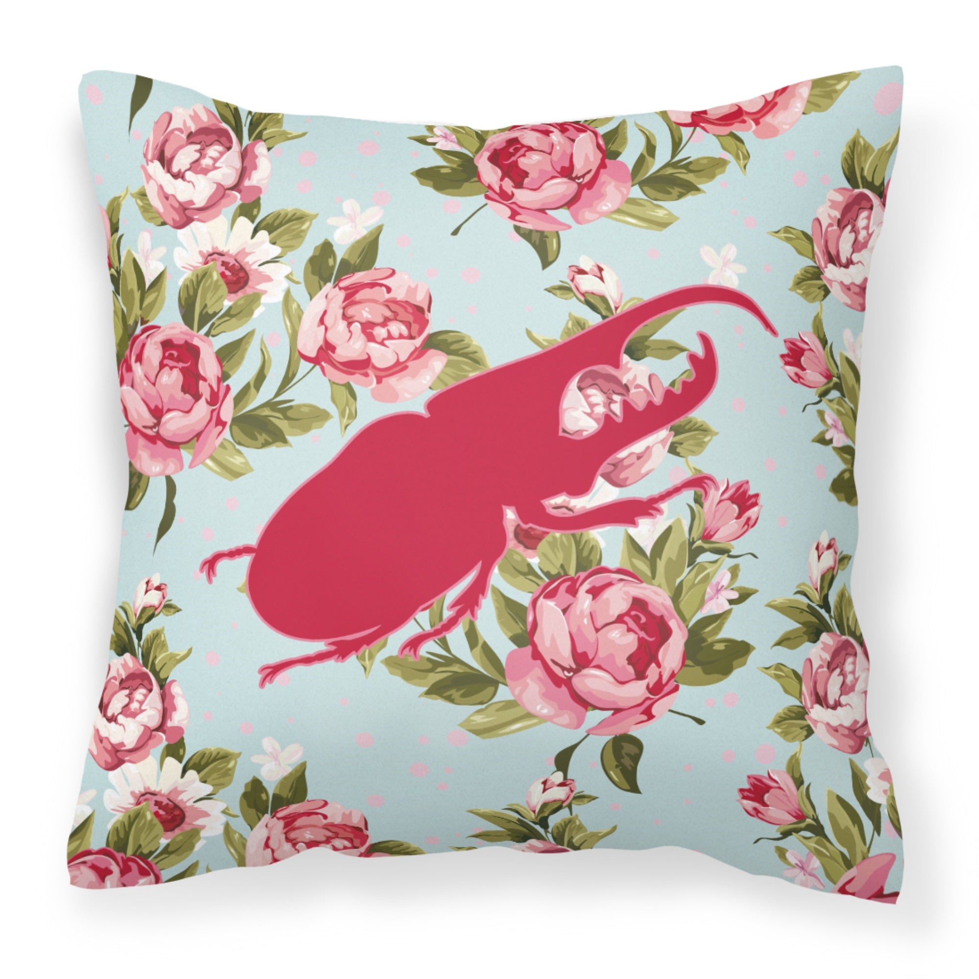 Beetle Shabby Chic Blue Roses Bb1056 Fabric Decorative Pillow