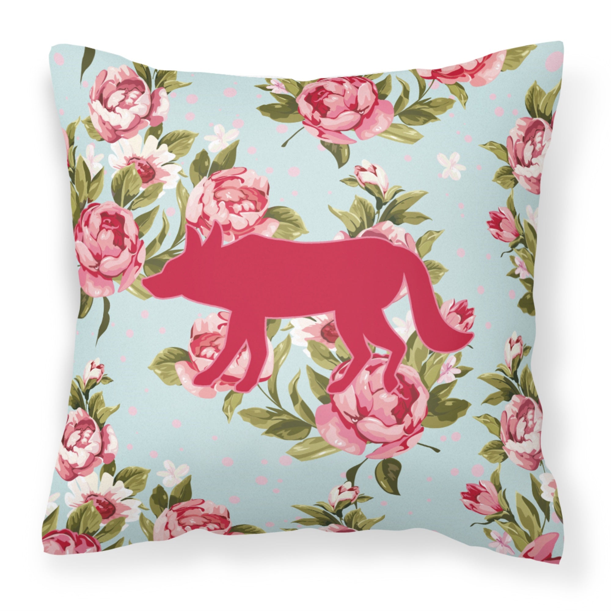 Wolf Shabby Chic Blue Roses Bb1123 Fabric Decorative Pillow