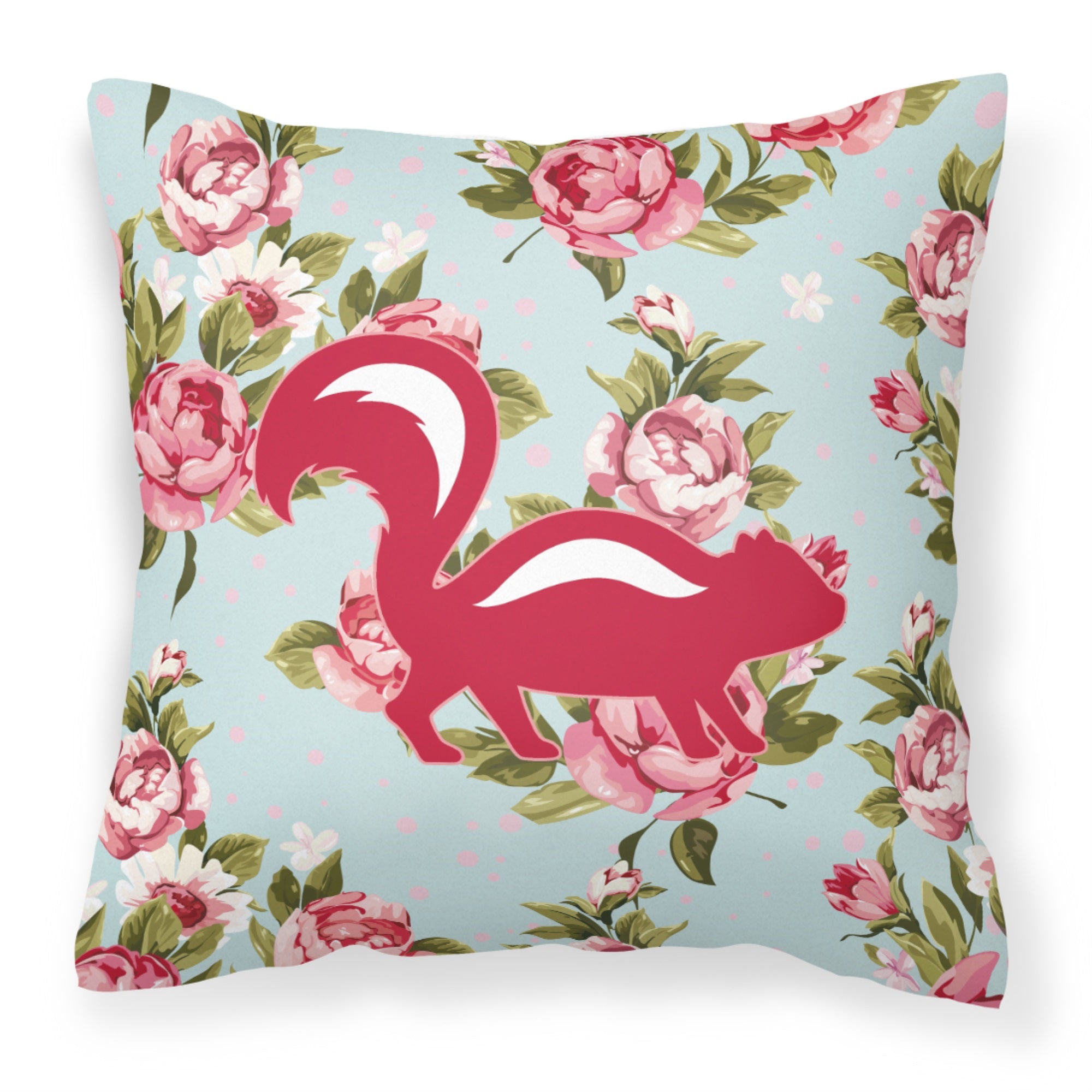Skunk Shabby Chic Blue Roses Bb1125 Fabric Decorative Pillow