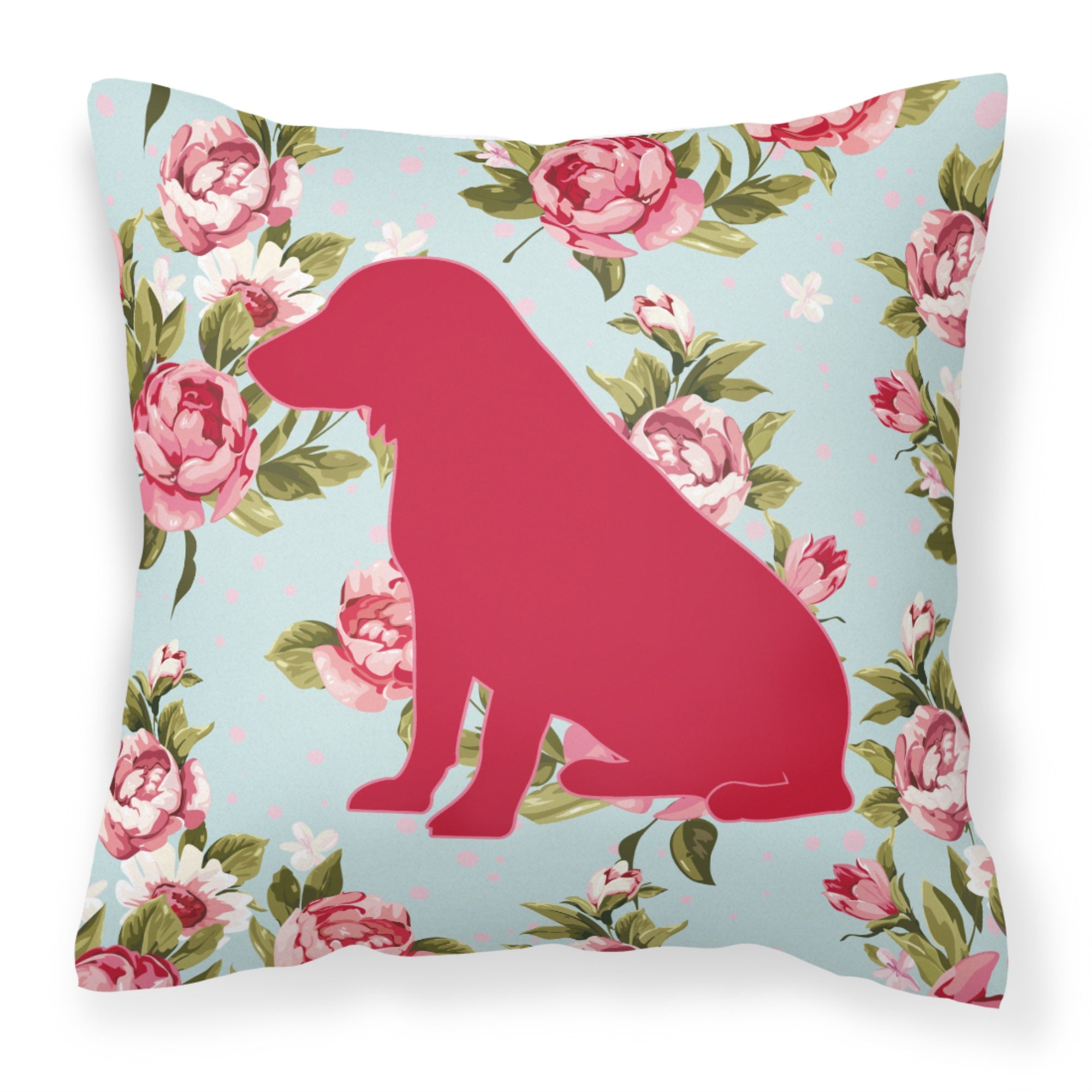 Boykin Spaniel Shabby Chic Blue Roses Bb1070 Fabric Decorative Pillow
