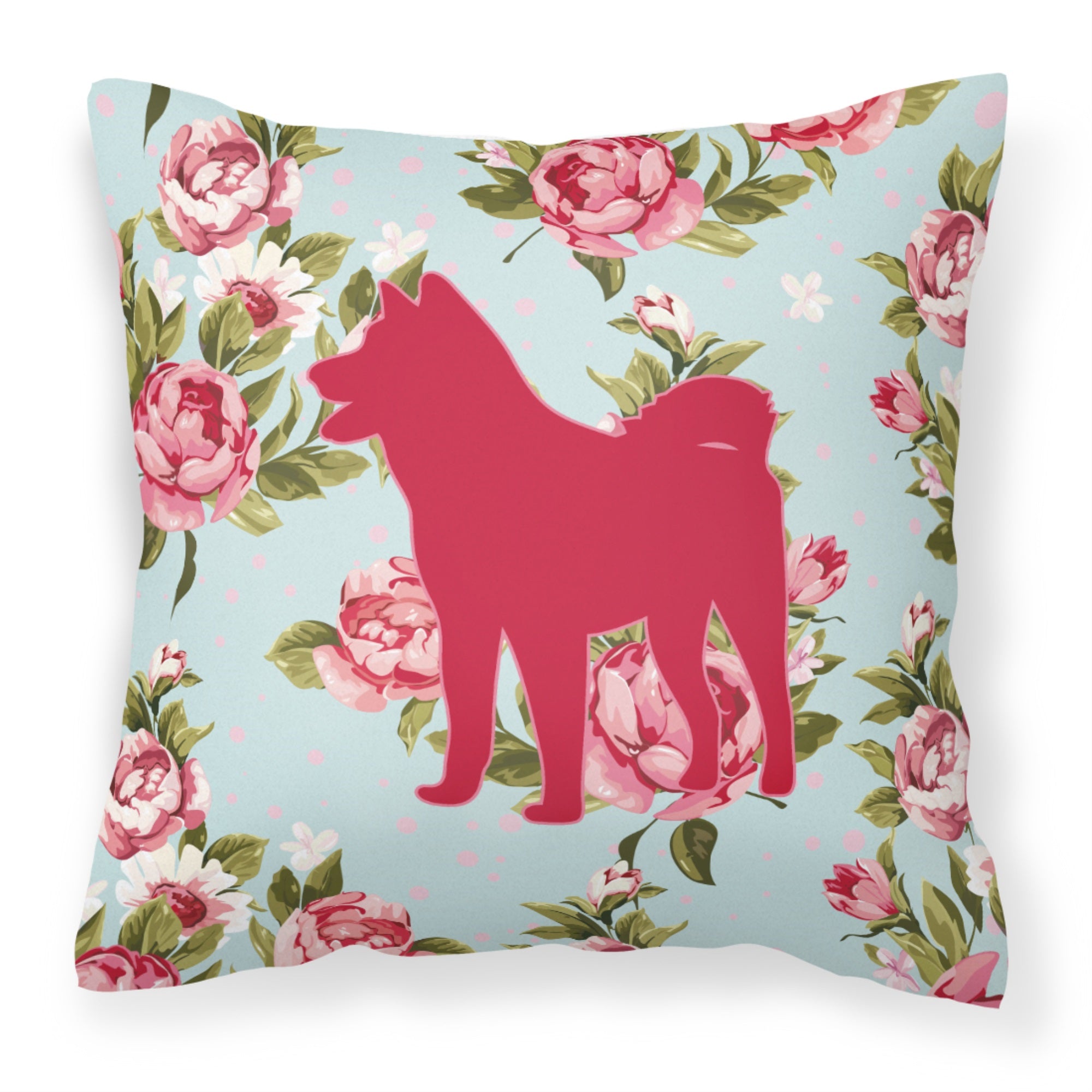 Akita Shabby Chic Blue Roses Bb1082 Fabric Decorative Pillow